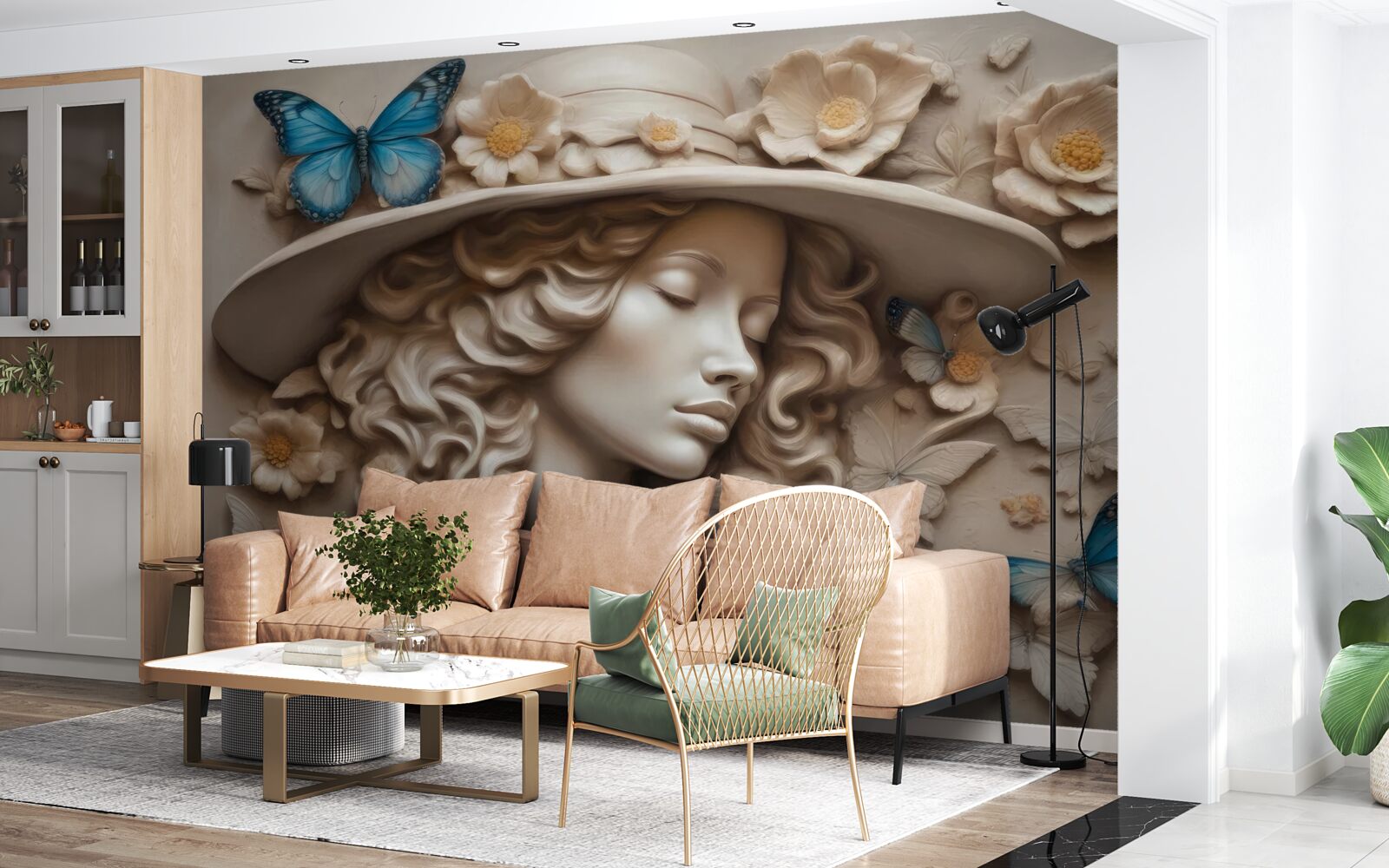 Fototapeta dziewczyna w kapeluszu i z zamkniętymi oczami