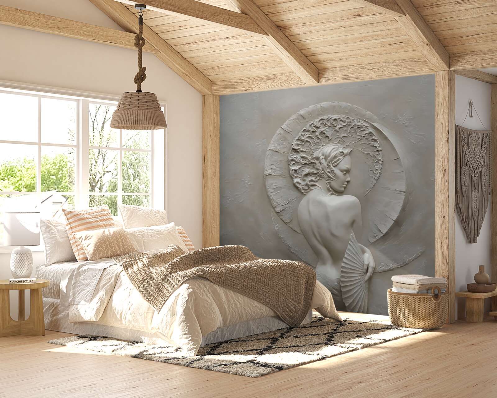 Fototapeta dziewczyna chowa twarz za wachlarzem