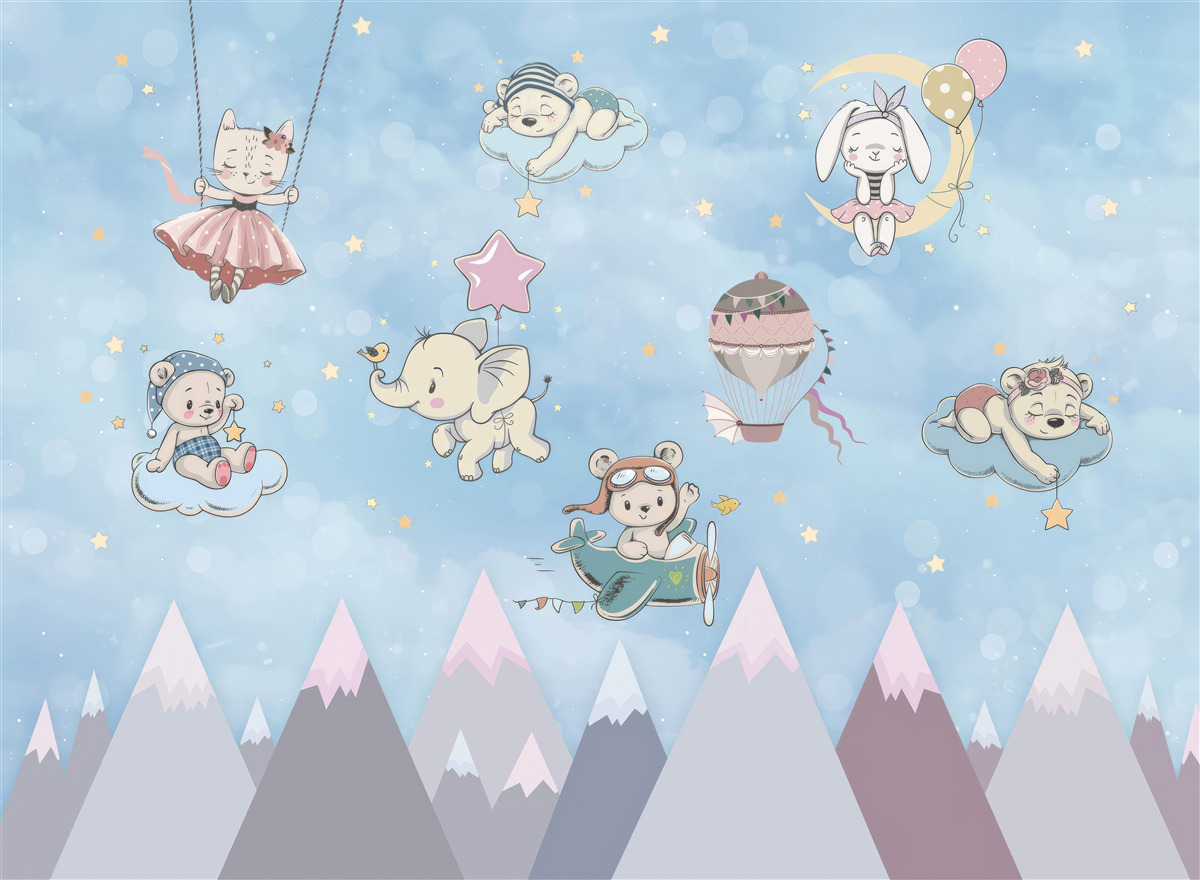 Fototapeta zwierzęta bawią się na niebie