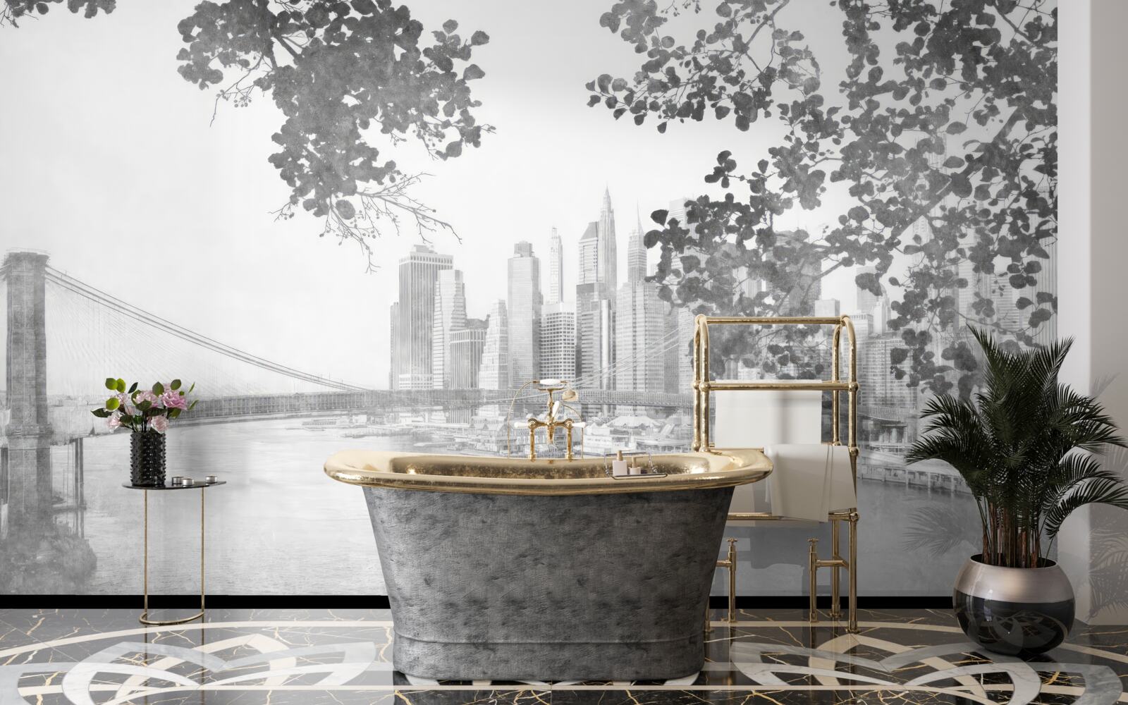 Fototapeta czarno-biały nowy jork