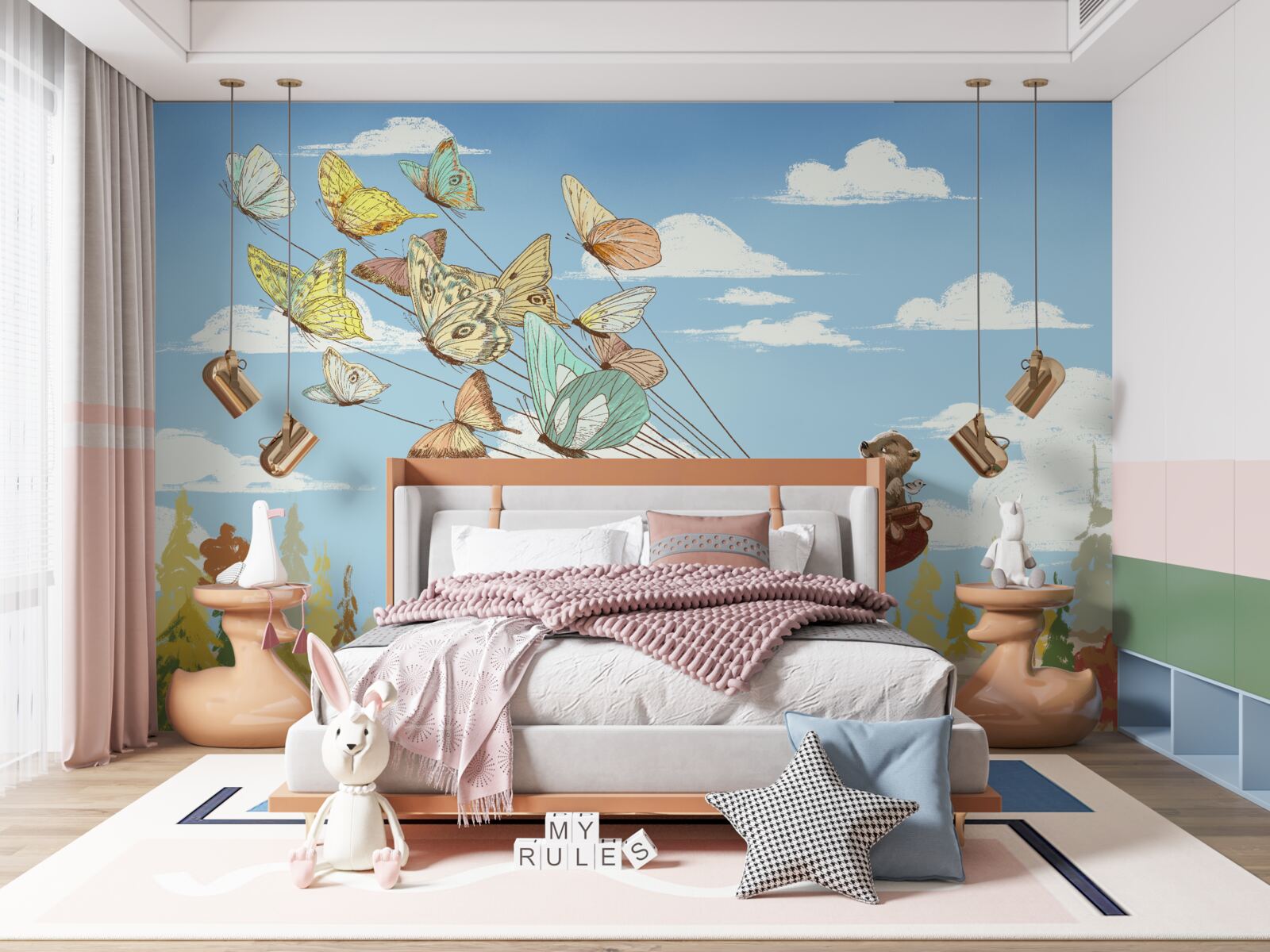 Fototapeta mieszkańcy lasów przenoszeni są przez motyle