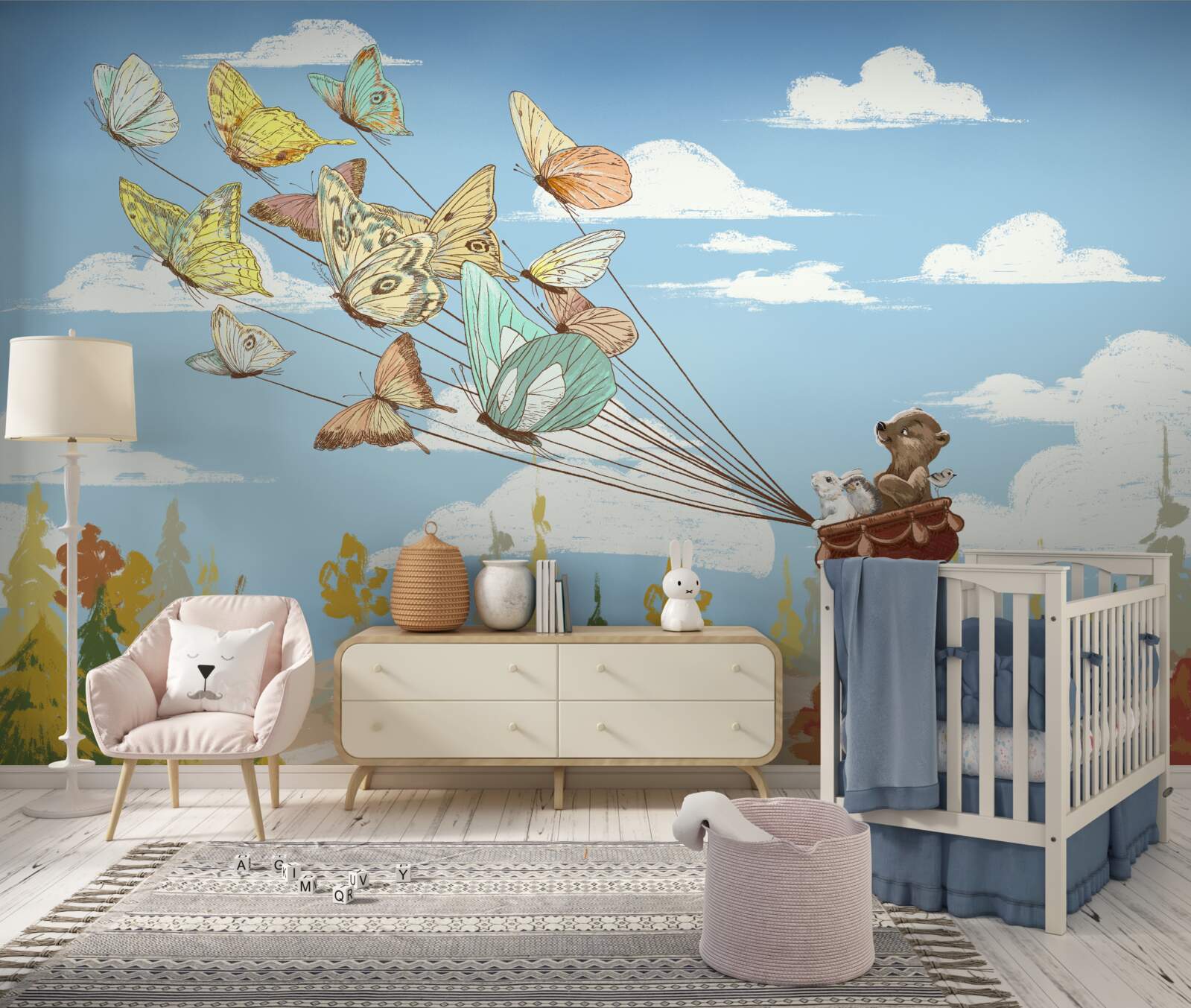 Fototapeta mieszkańcy lasów przenoszeni są przez motyle