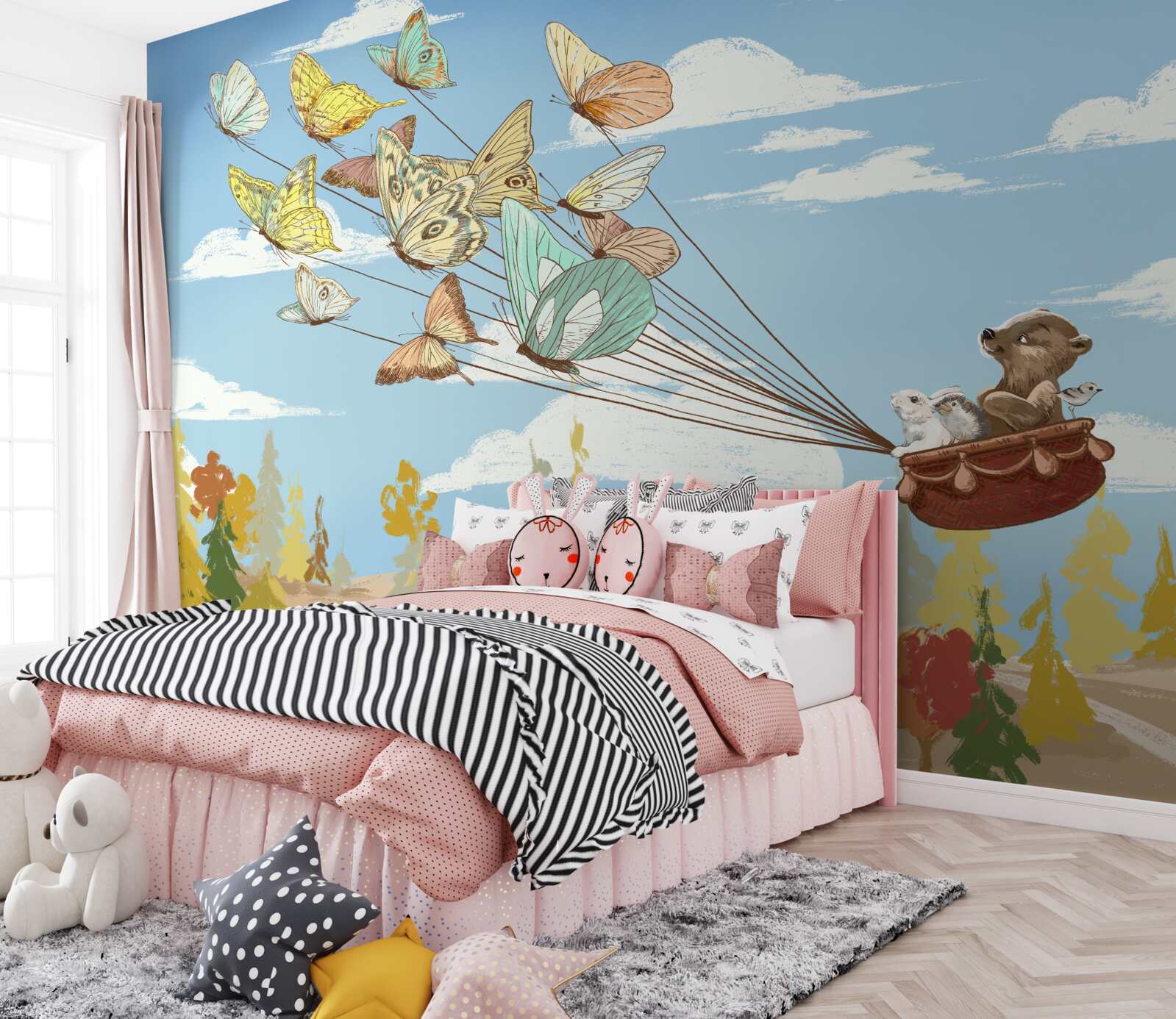 Fototapeta mieszkańcy lasów przenoszeni są przez motyle