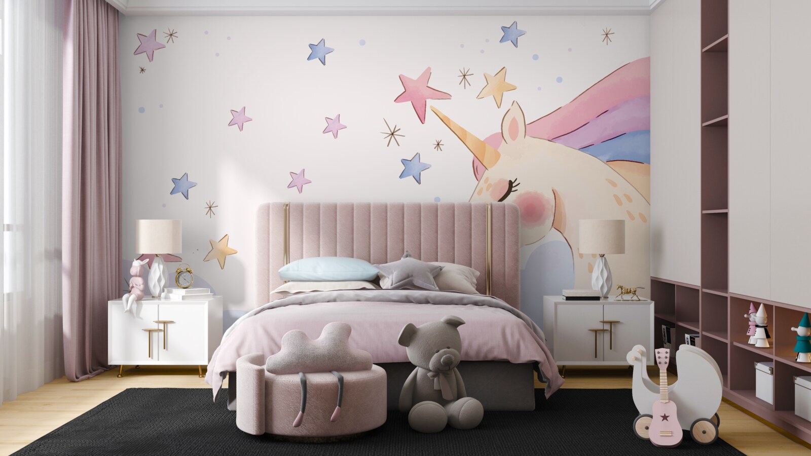 Fototapeta uroczy różowy jednorożec