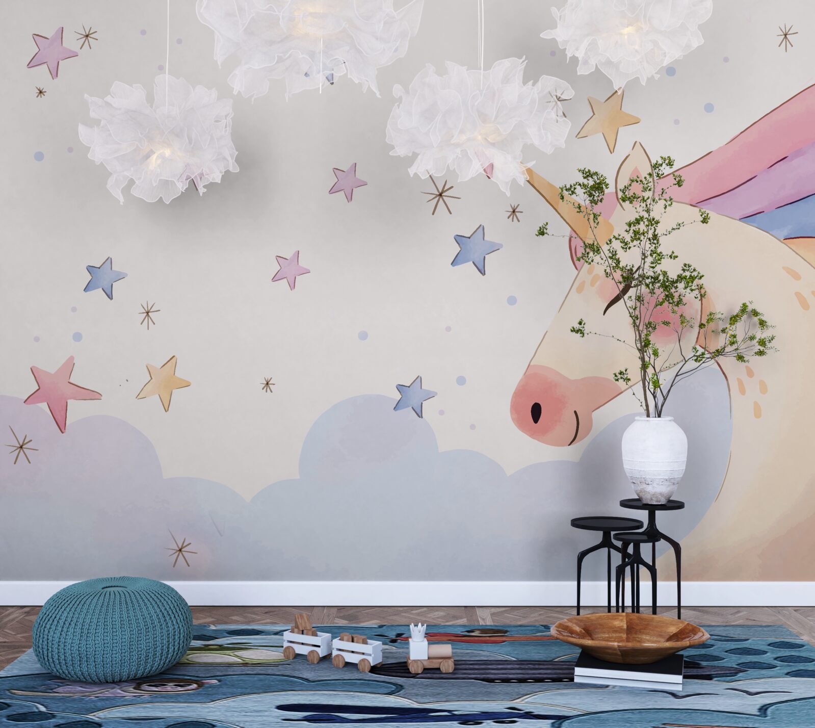 Fototapeta uroczy różowy jednorożec