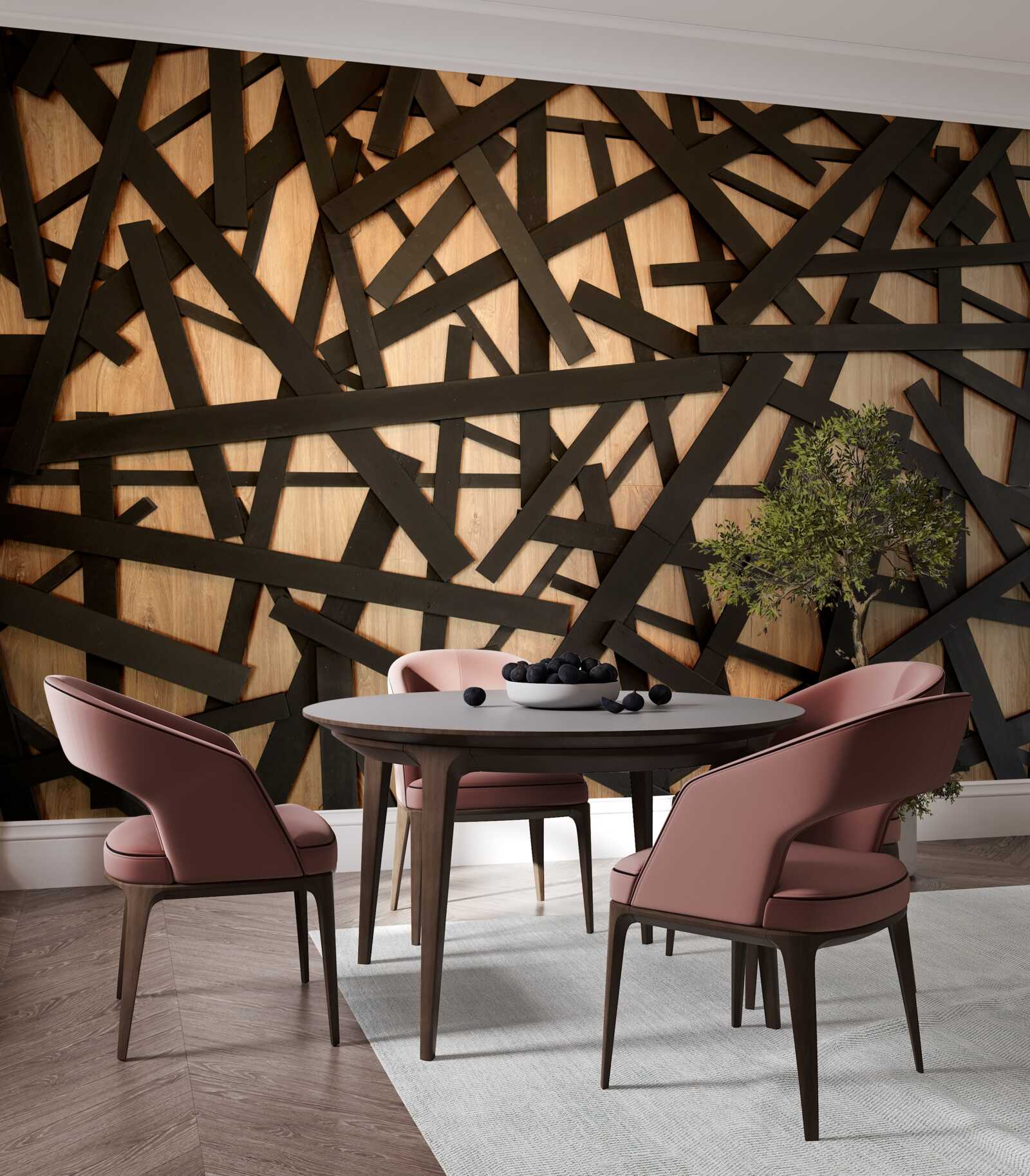 Fototapeta proste gałęzie na pniu