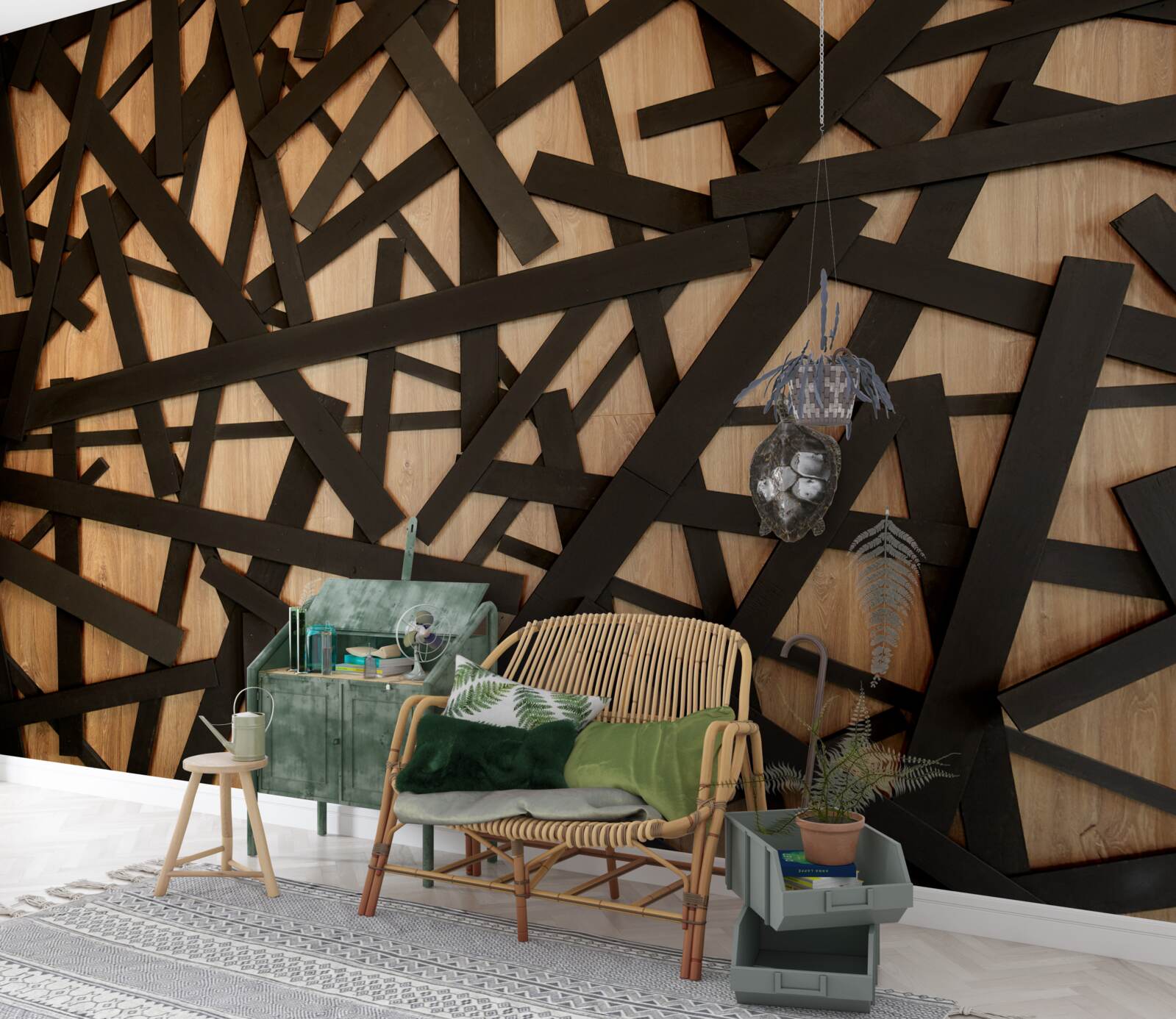 Fototapeta proste gałęzie na pniu