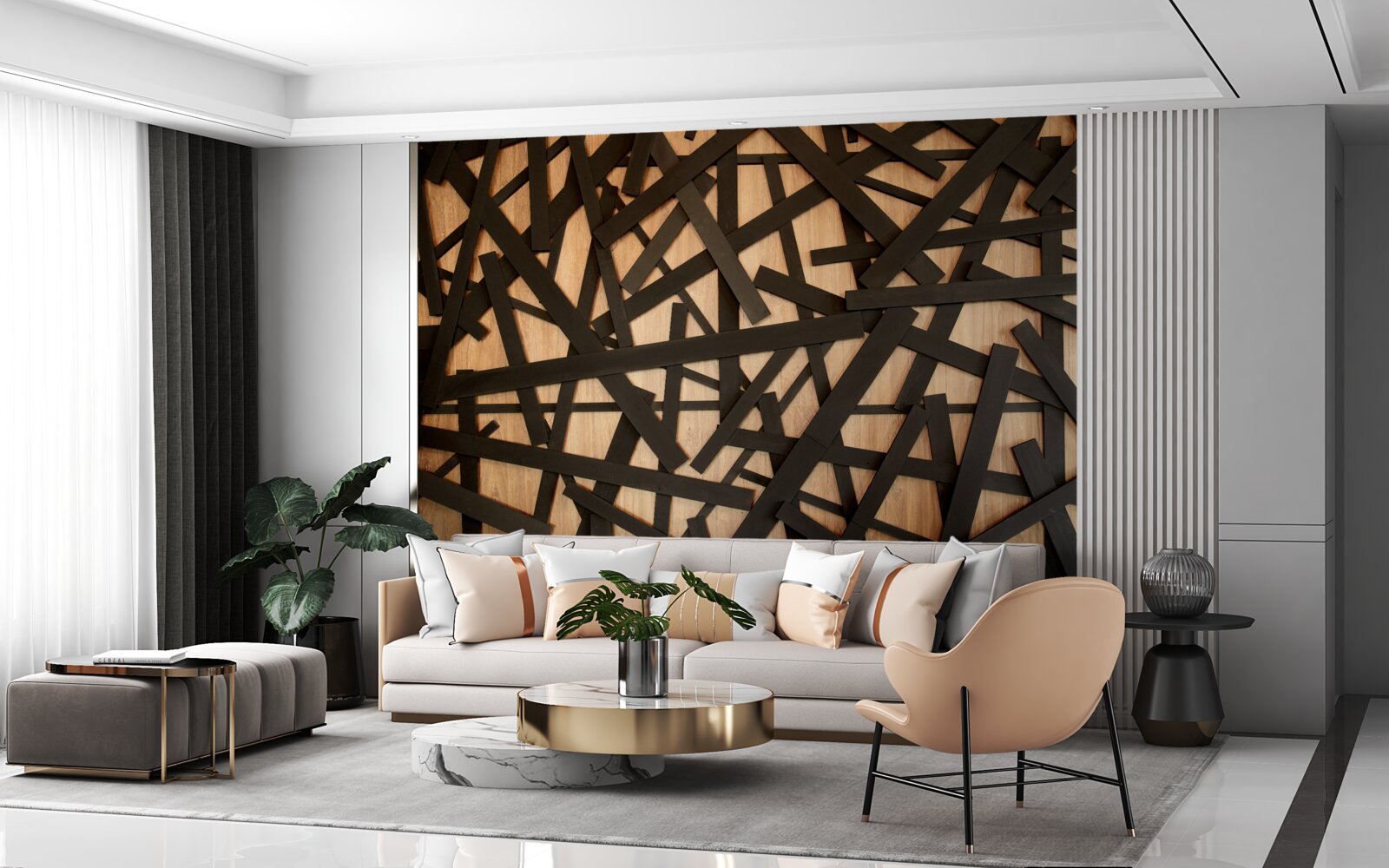 Fototapeta proste gałęzie na pniu