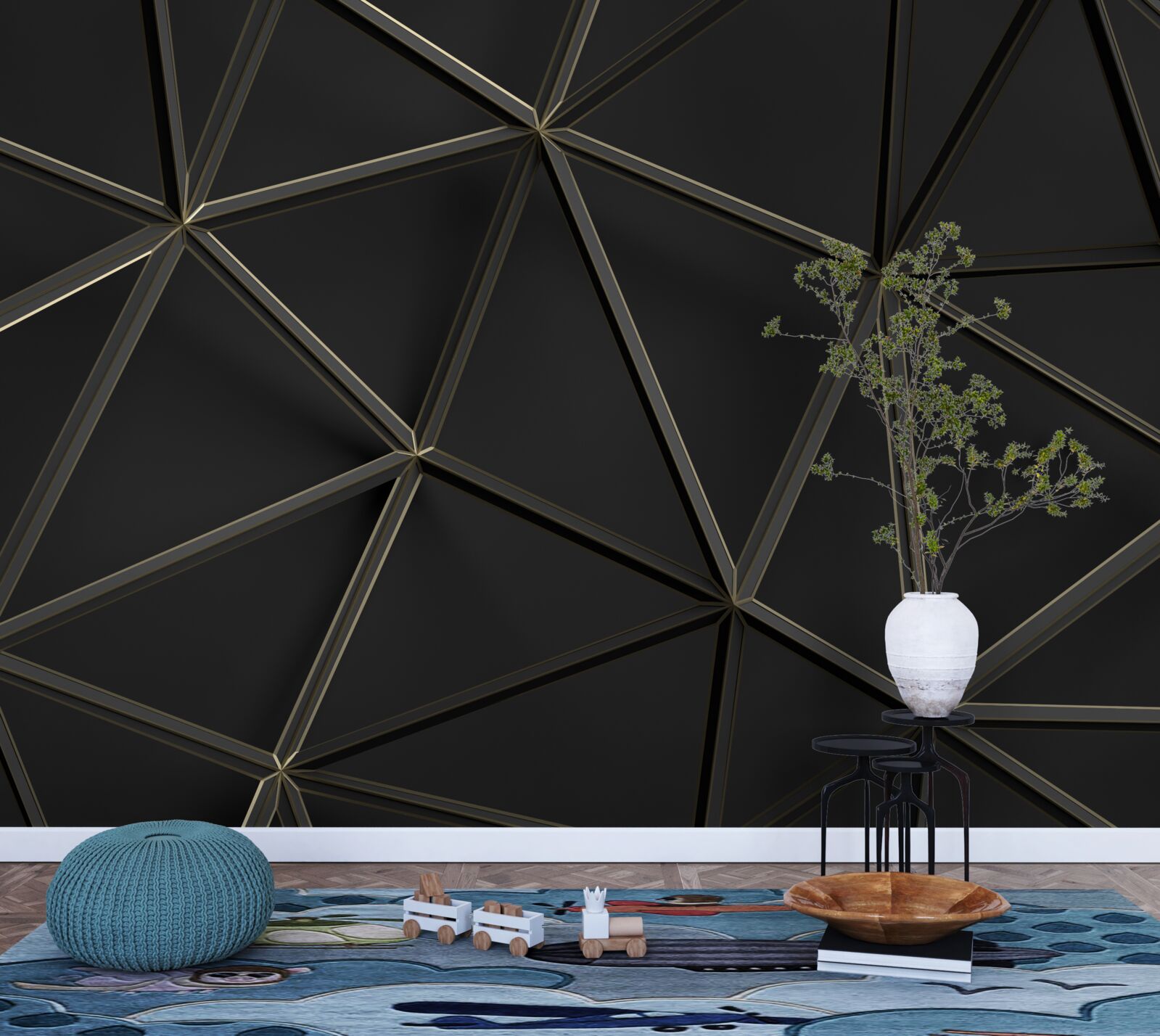 Fototapeta witraż wykonany z czarnego szkła