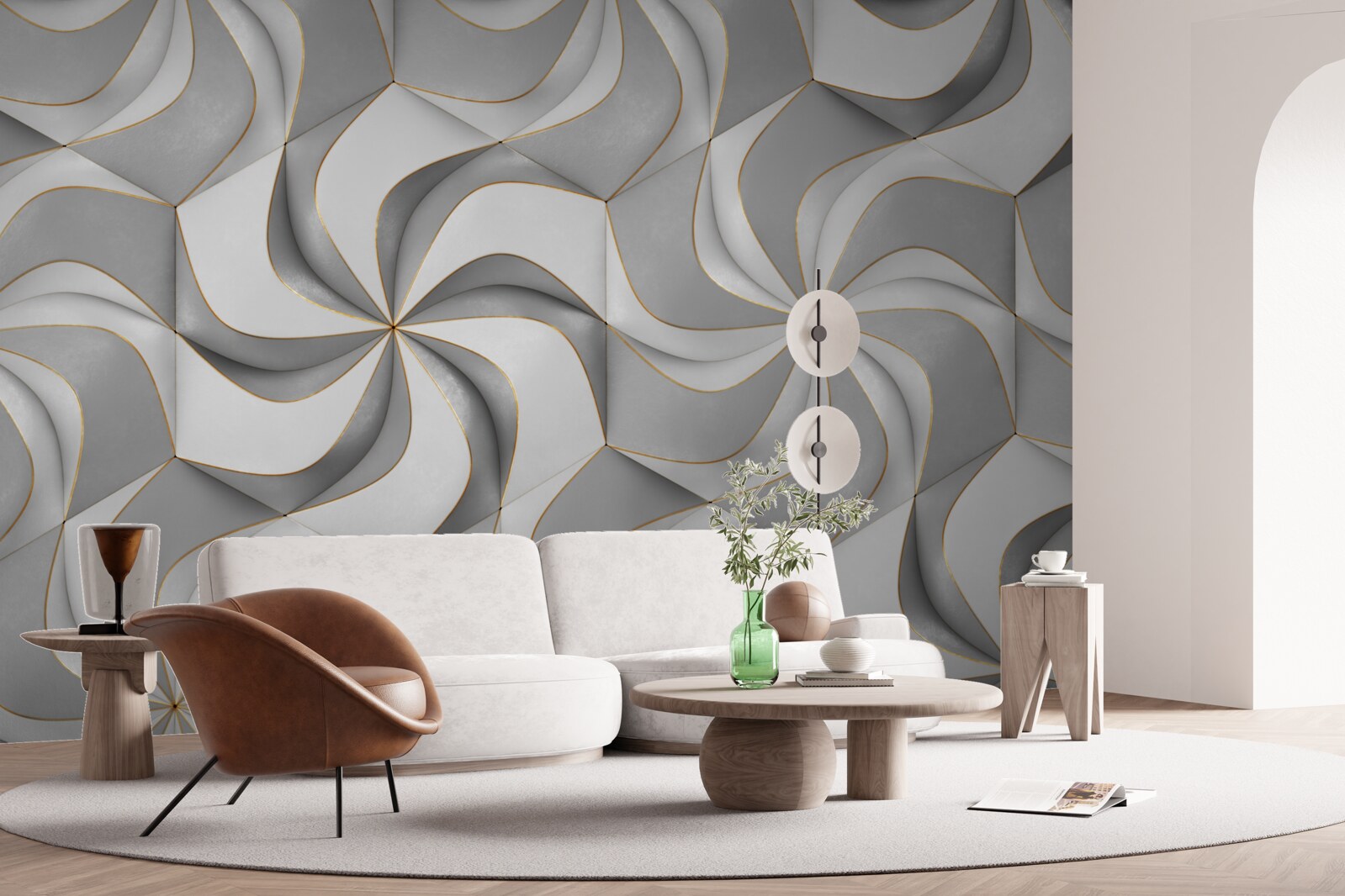 Fototapeta wirujące szare kółka