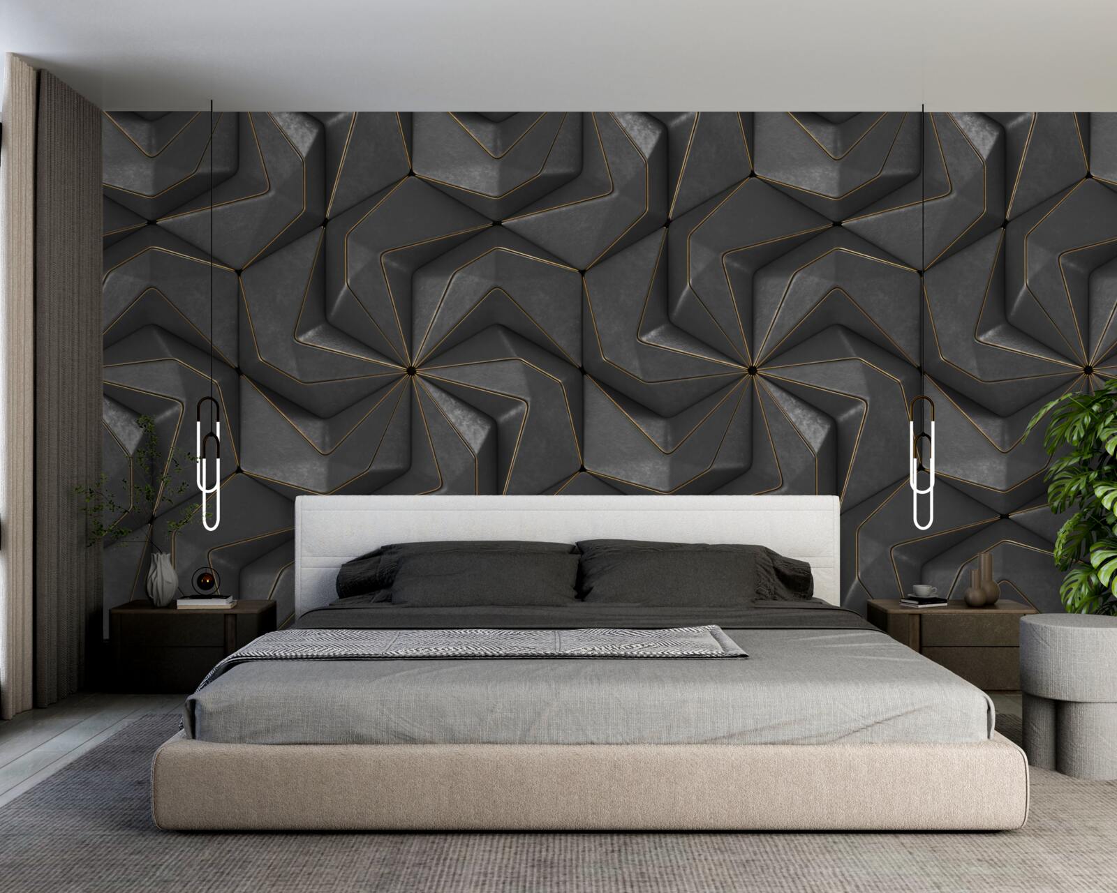 Fototapeta tło czarnych kształtów geometrycznych