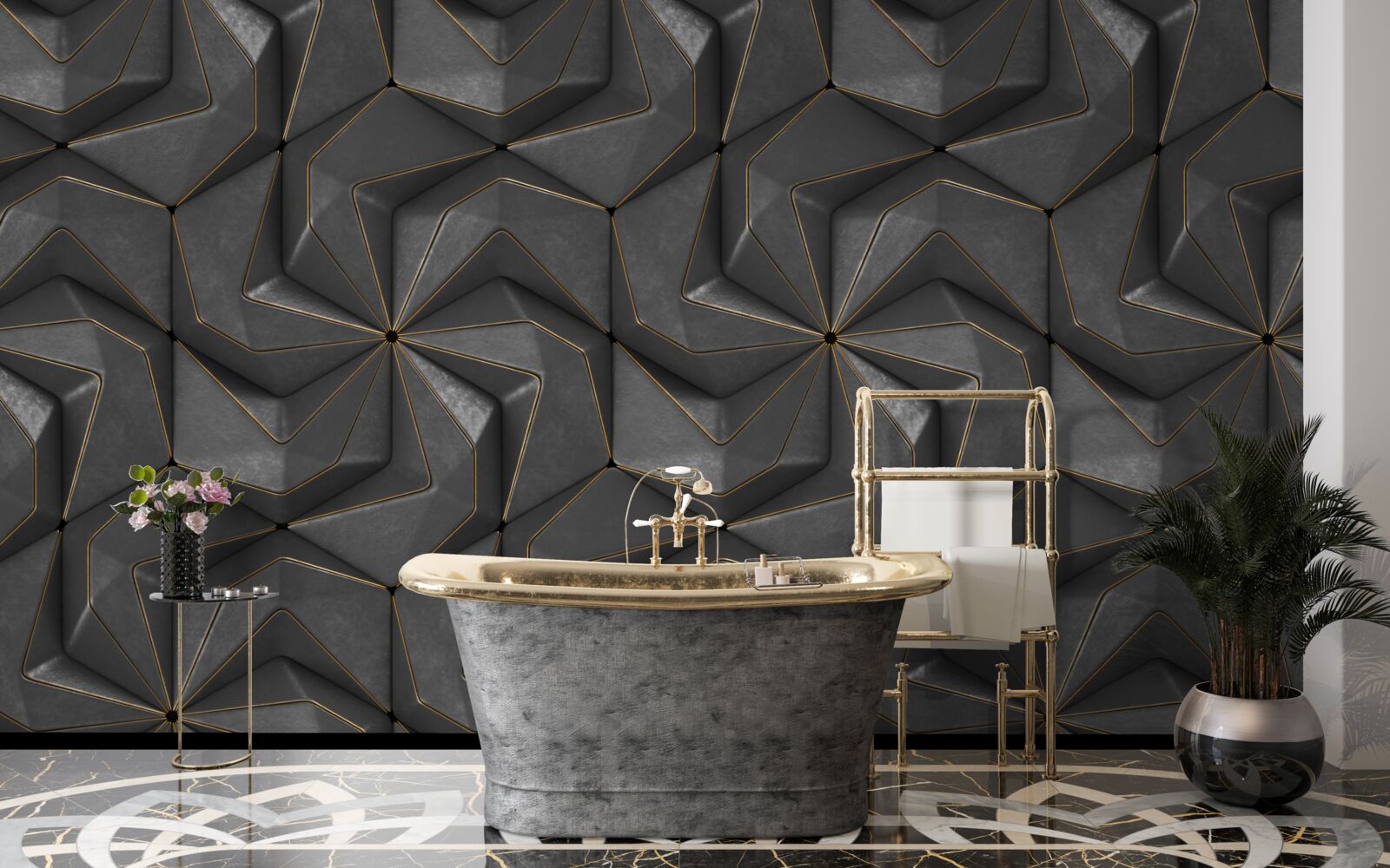 Fototapeta tło czarnych kształtów geometrycznych