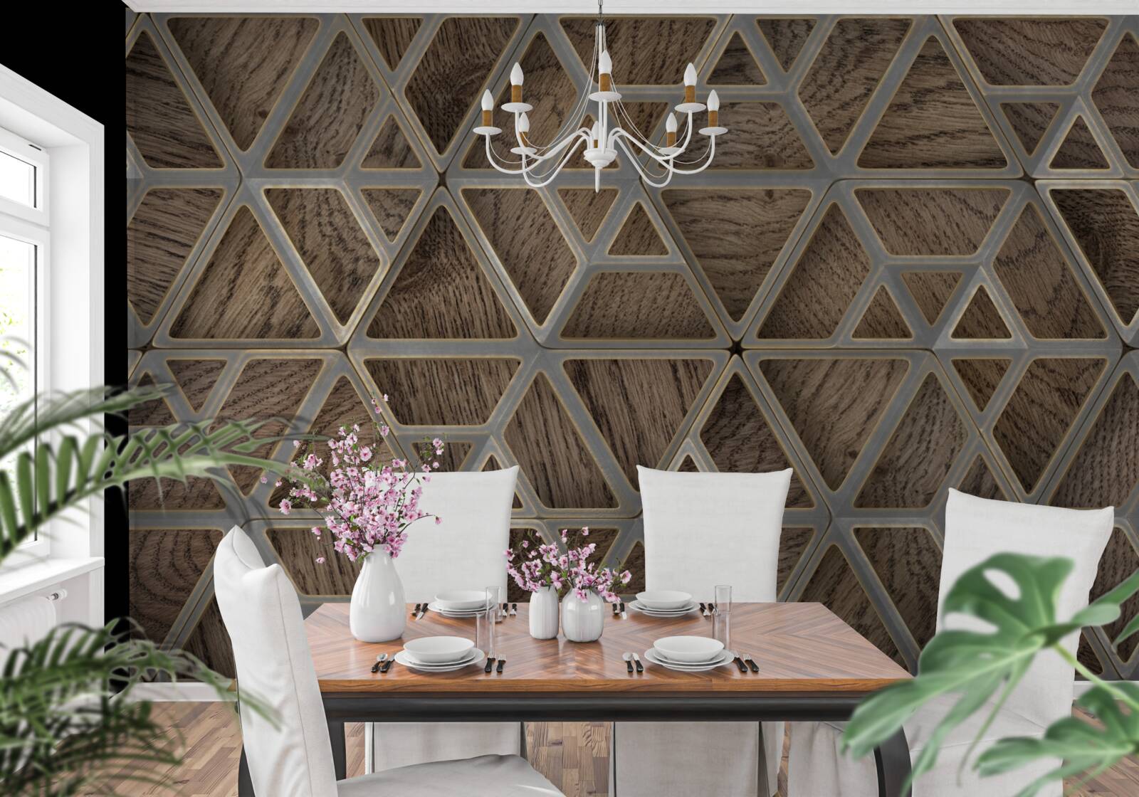 Fototapeta struktura drewna trójkątów