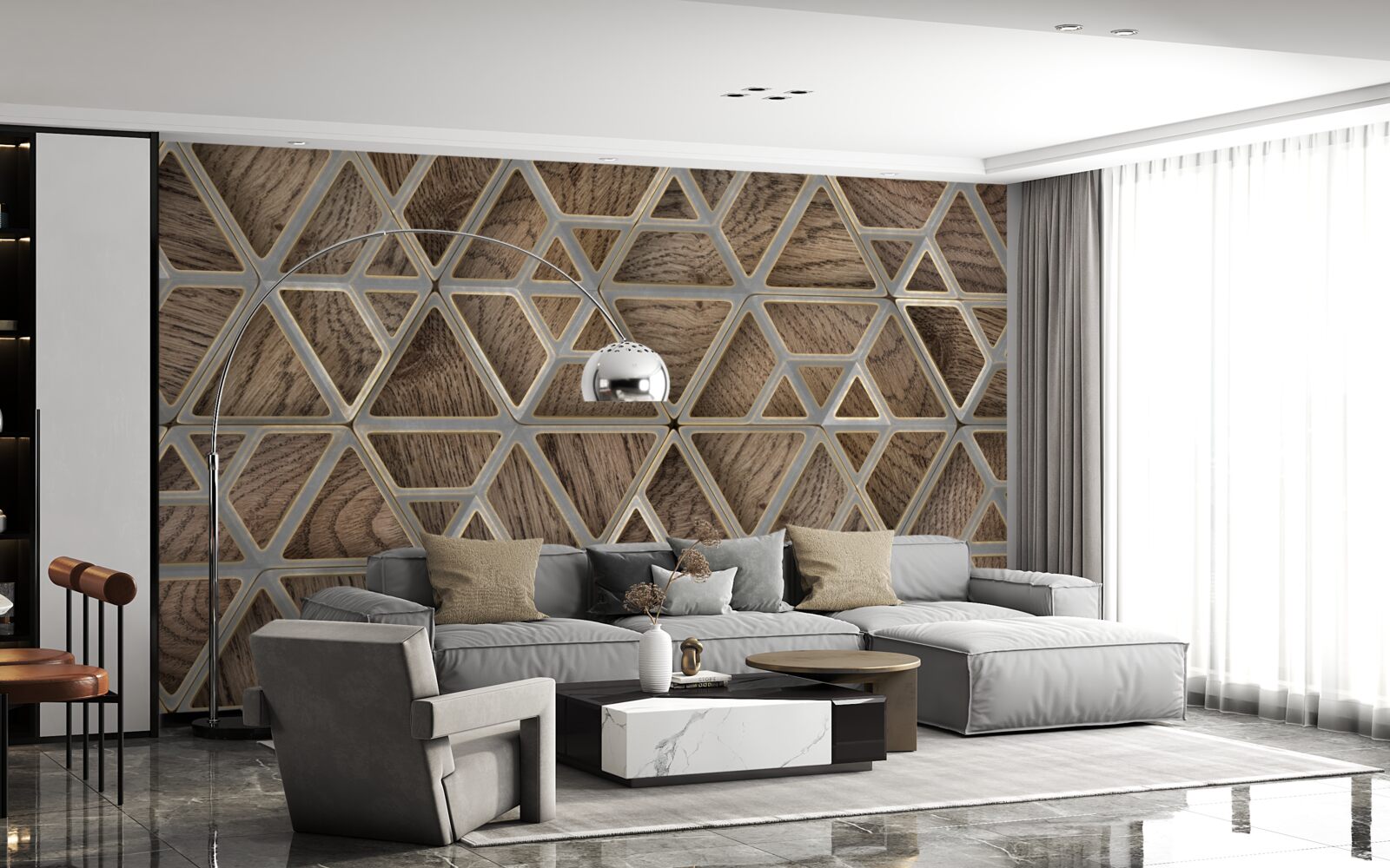 Fototapeta struktura drewna trójkątów