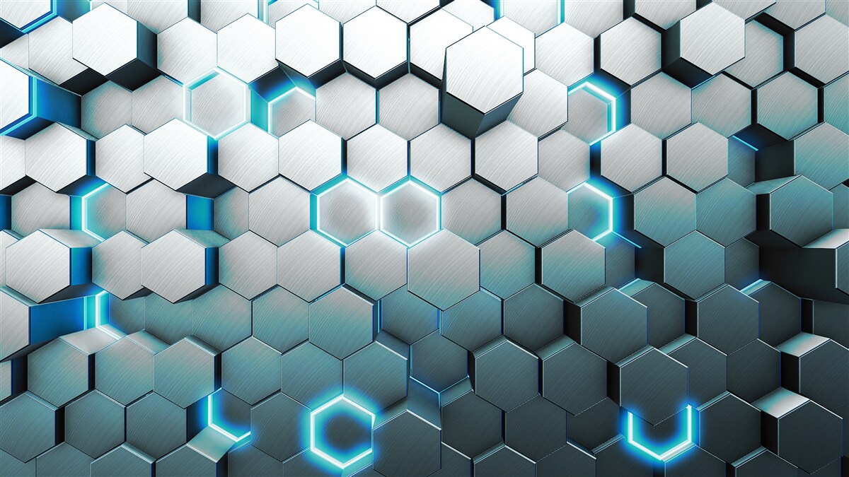 Fototapeta niebieskie pięciokątne kształty