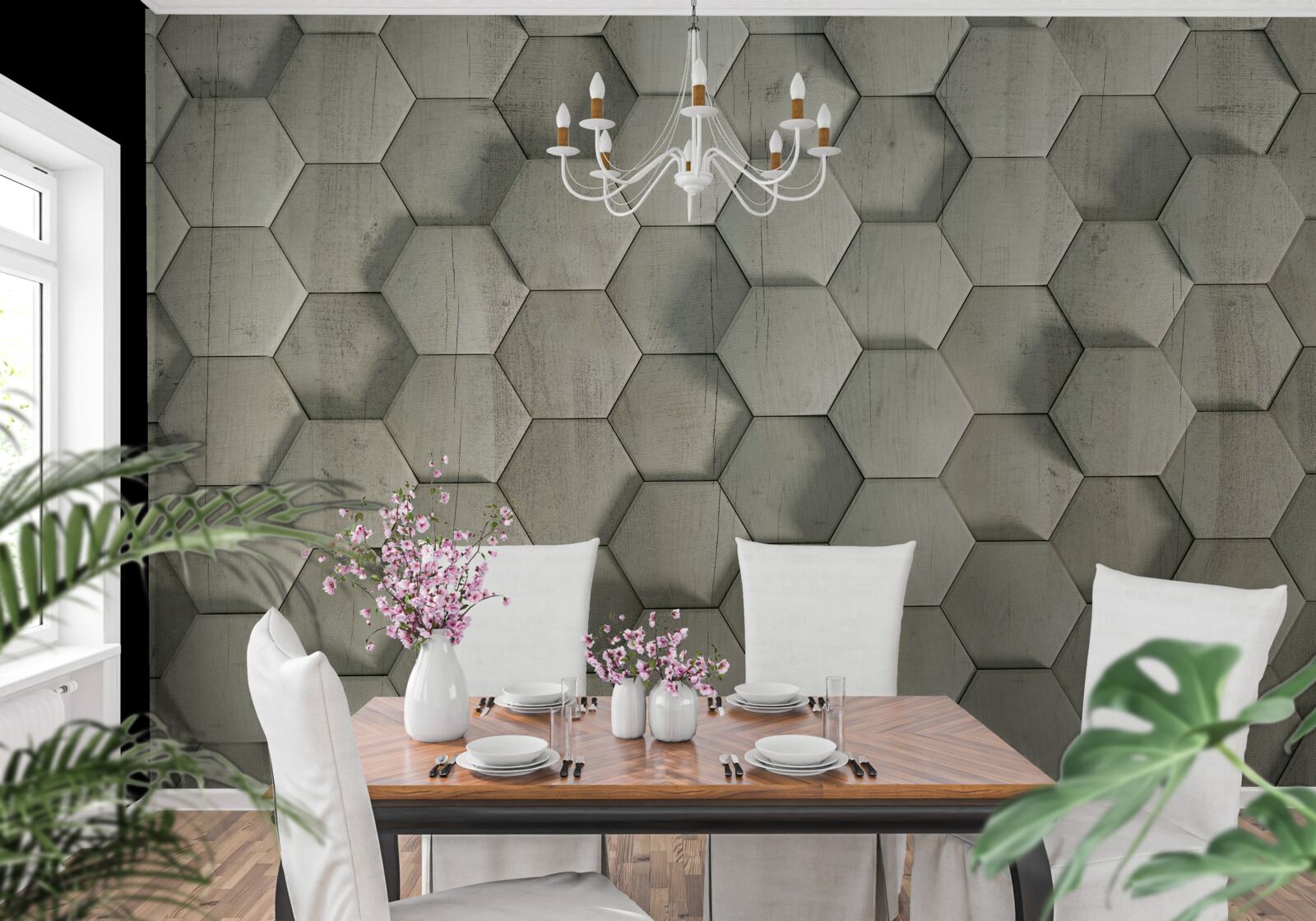 Fototapeta jasnozielone drewniane komórki