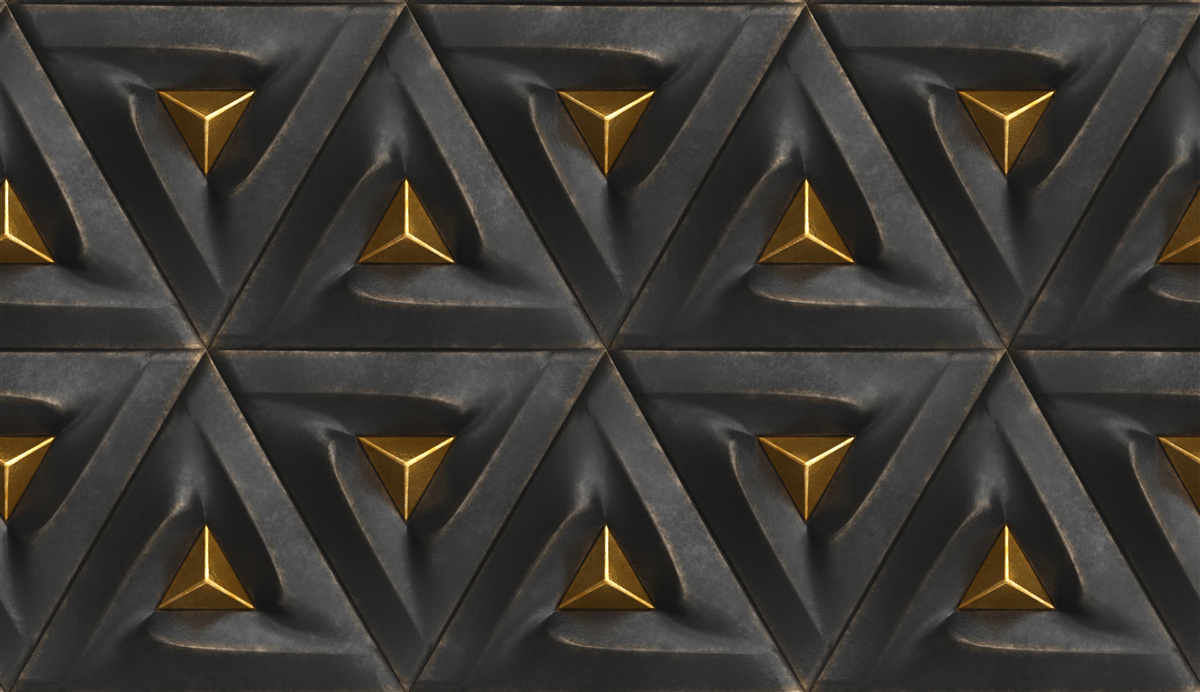 Fototapeta trójkąty ze złotymi środkami