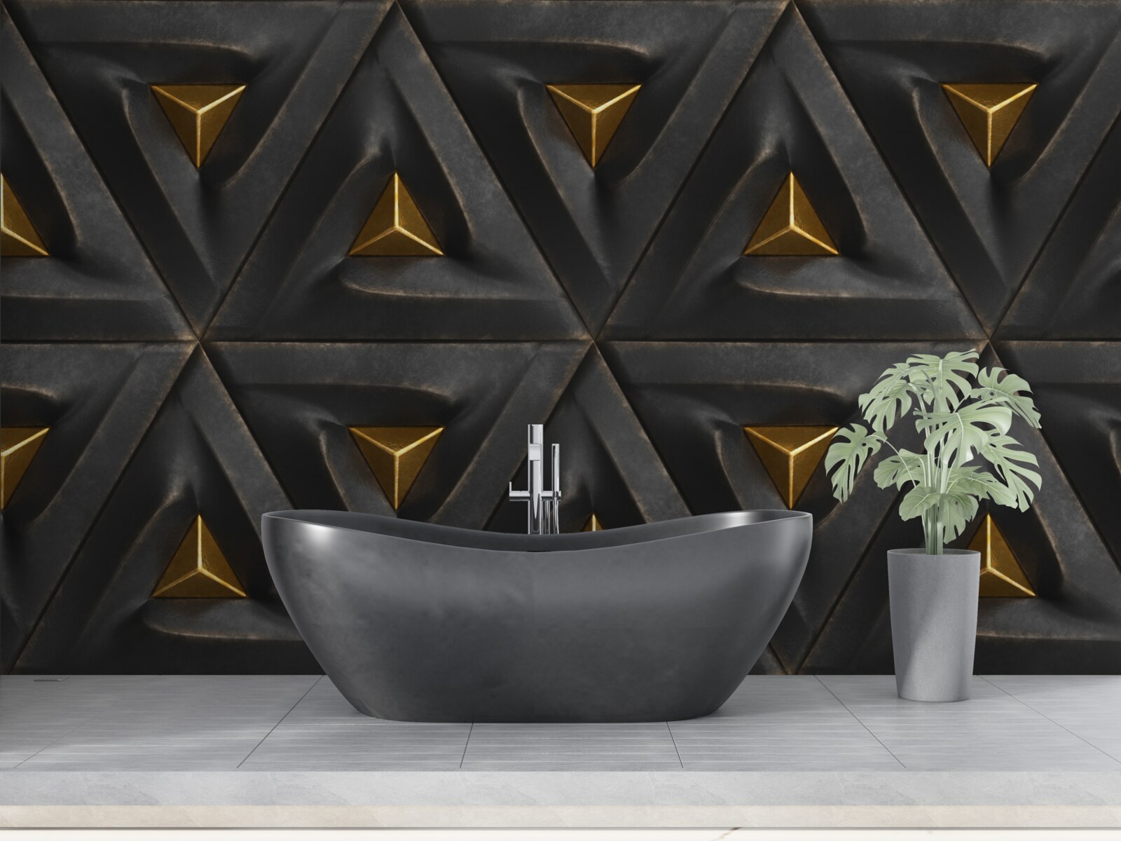 Fototapeta trójkąty ze złotymi środkami