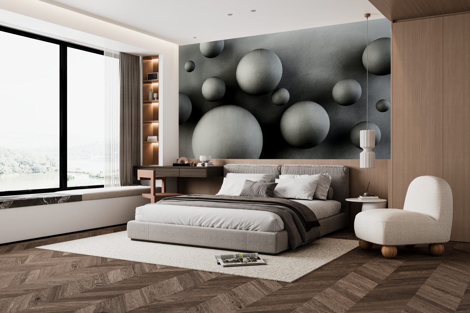 Fototapeta lewitujące gęste kule