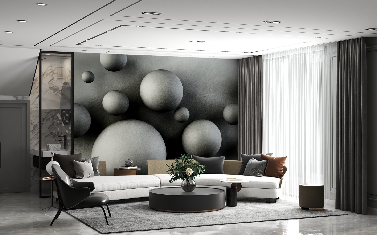 Fototapeta lewitujące gęste kule