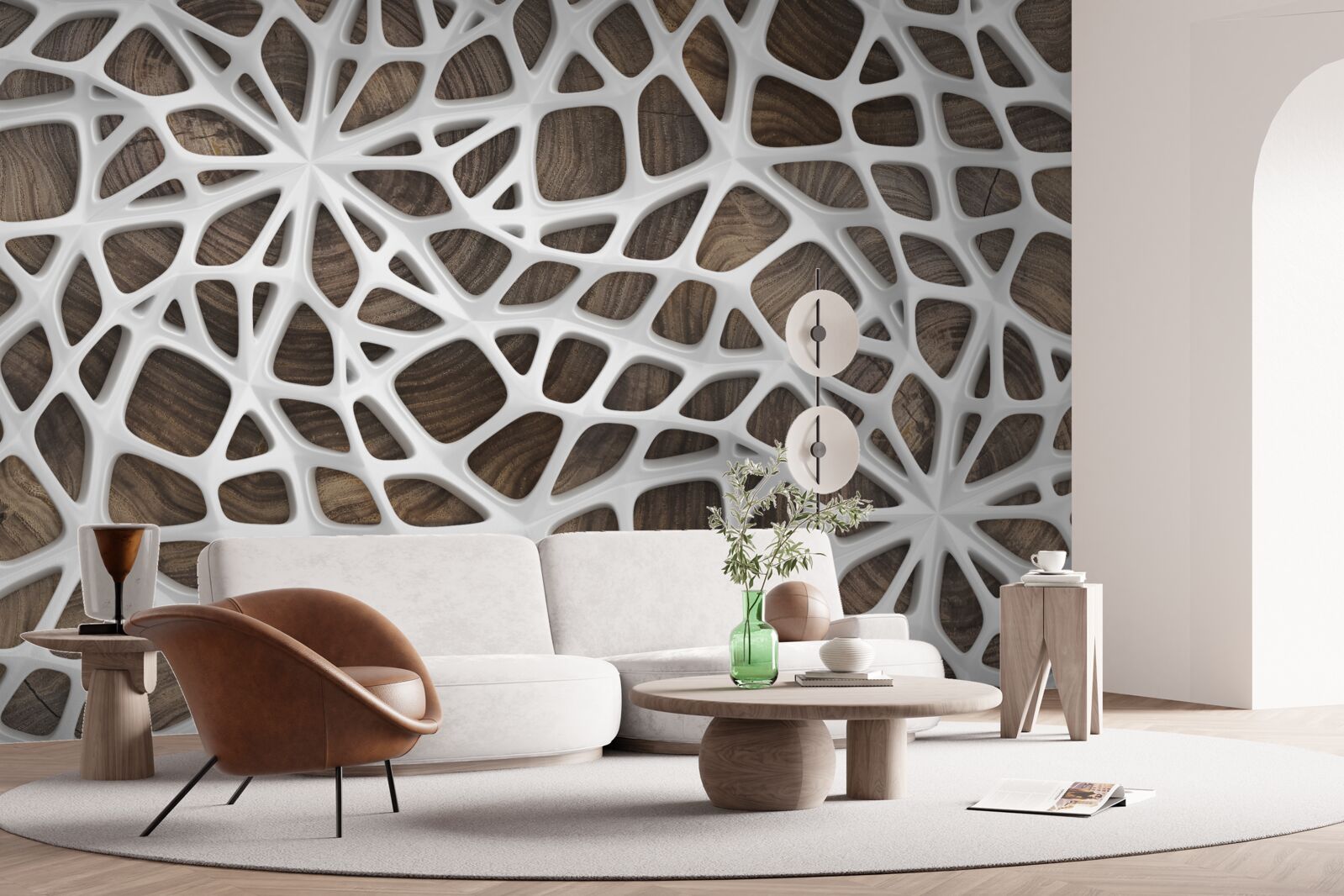 Fototapeta wolumetryczna śnieżnobiała sieć