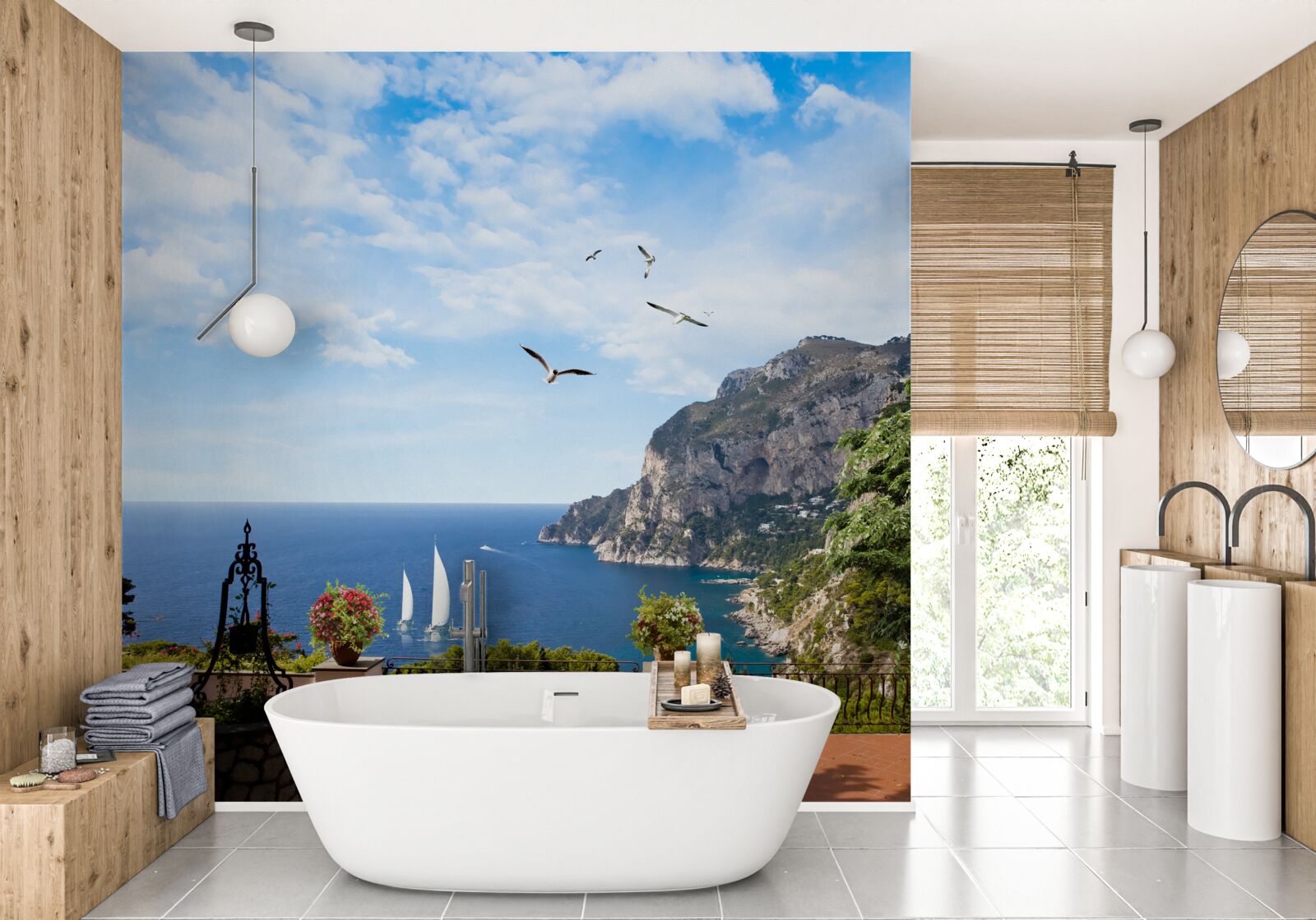 Fototapeta ocean i góry w krajobrazie