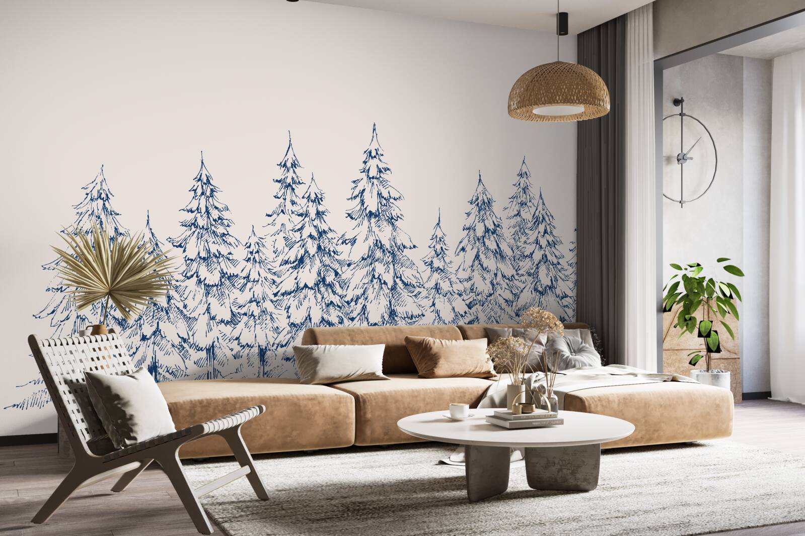 Fototapeta las drzew iglastych zimą