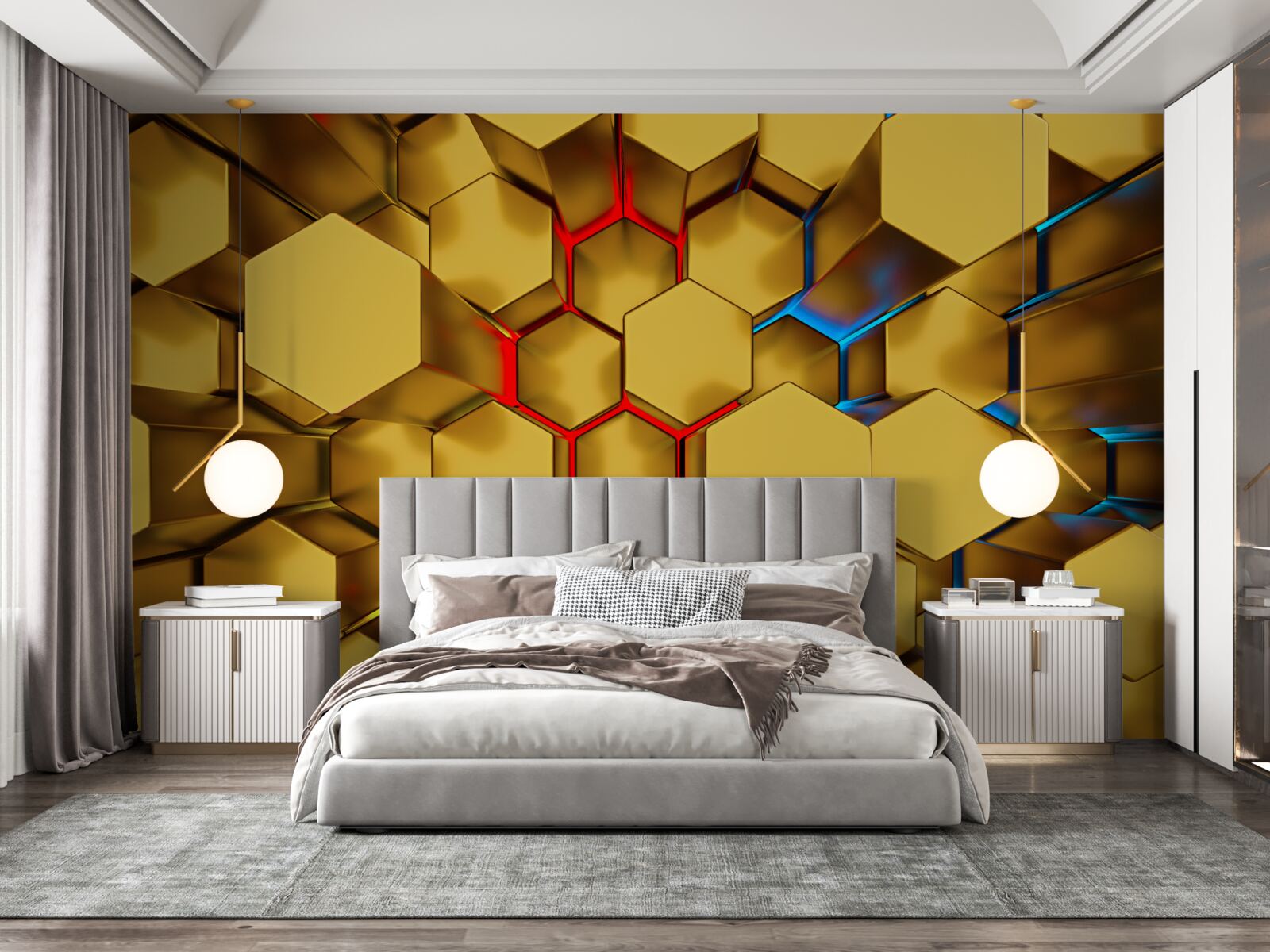 Fototapeta wolumetryczne złote figury