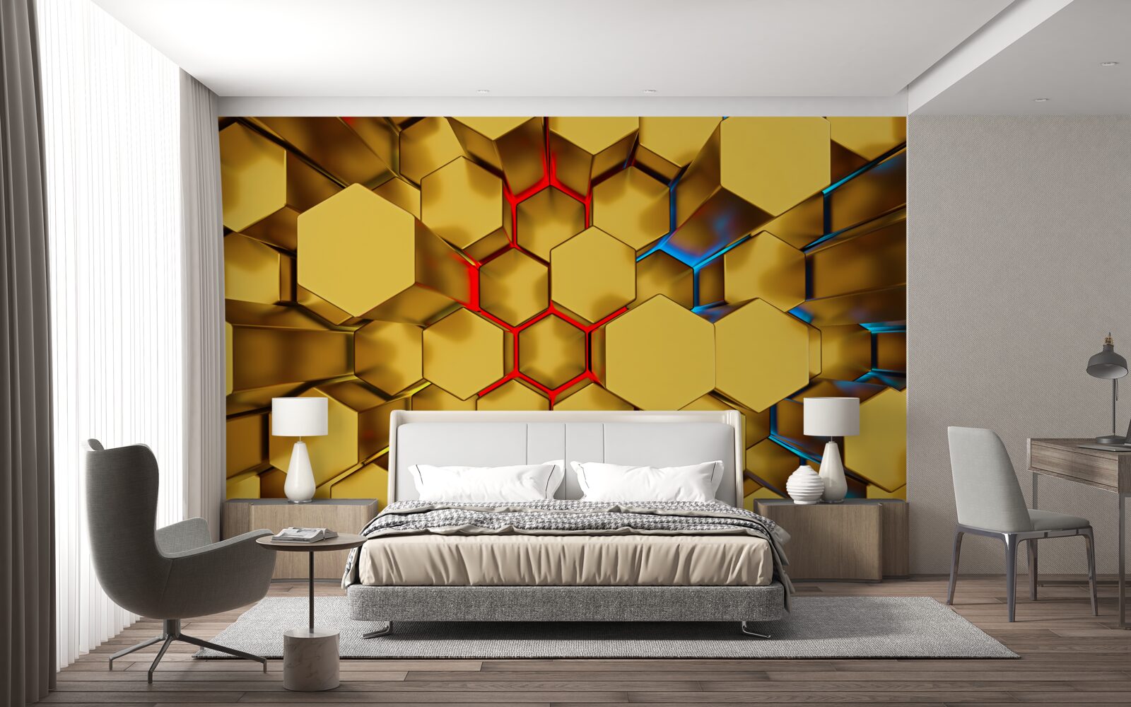 Fototapeta wolumetryczne złote figury