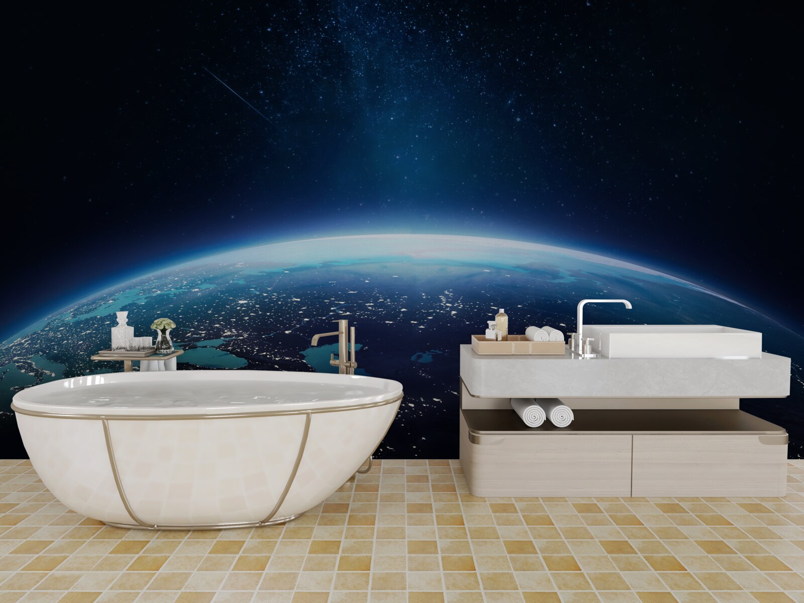 Fototapeta nocna powierzchnia ziemi