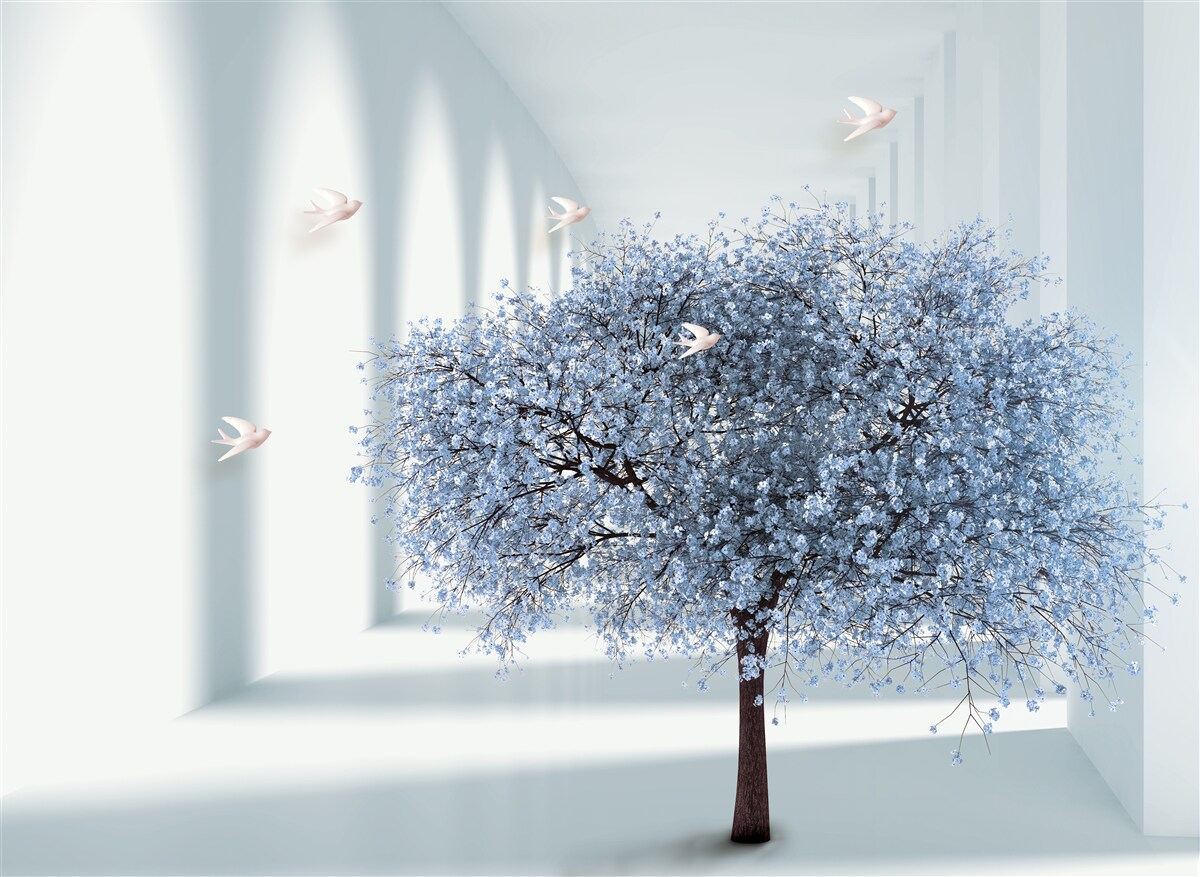 Fototapeta drzewo w kwitnącym tunelu