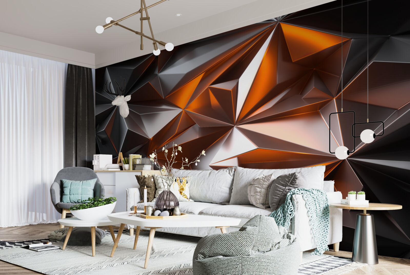 Fototapeta geometria yantry na ciemnym tle