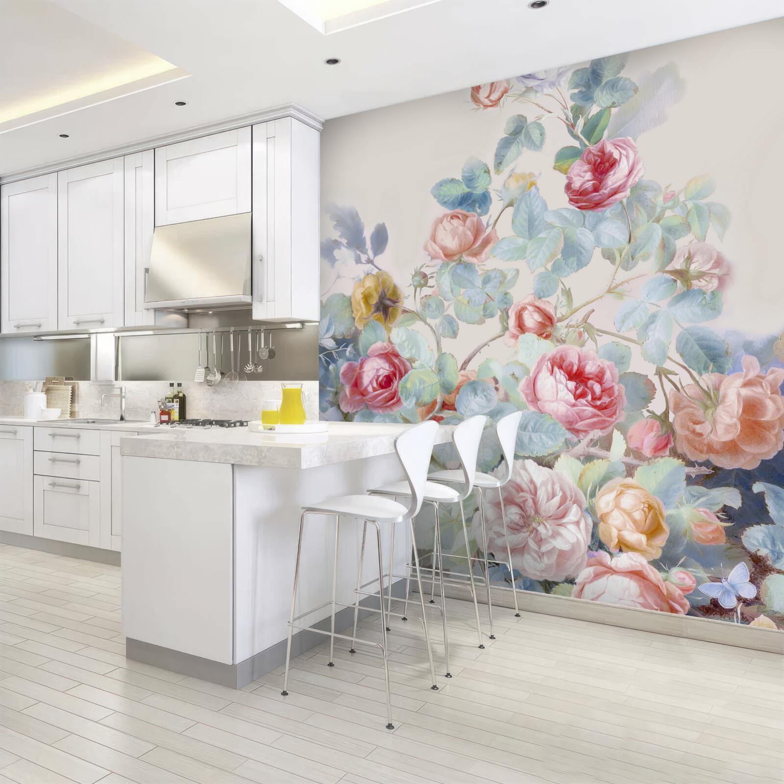 Fototapeta pąki róż malowane akwarelą