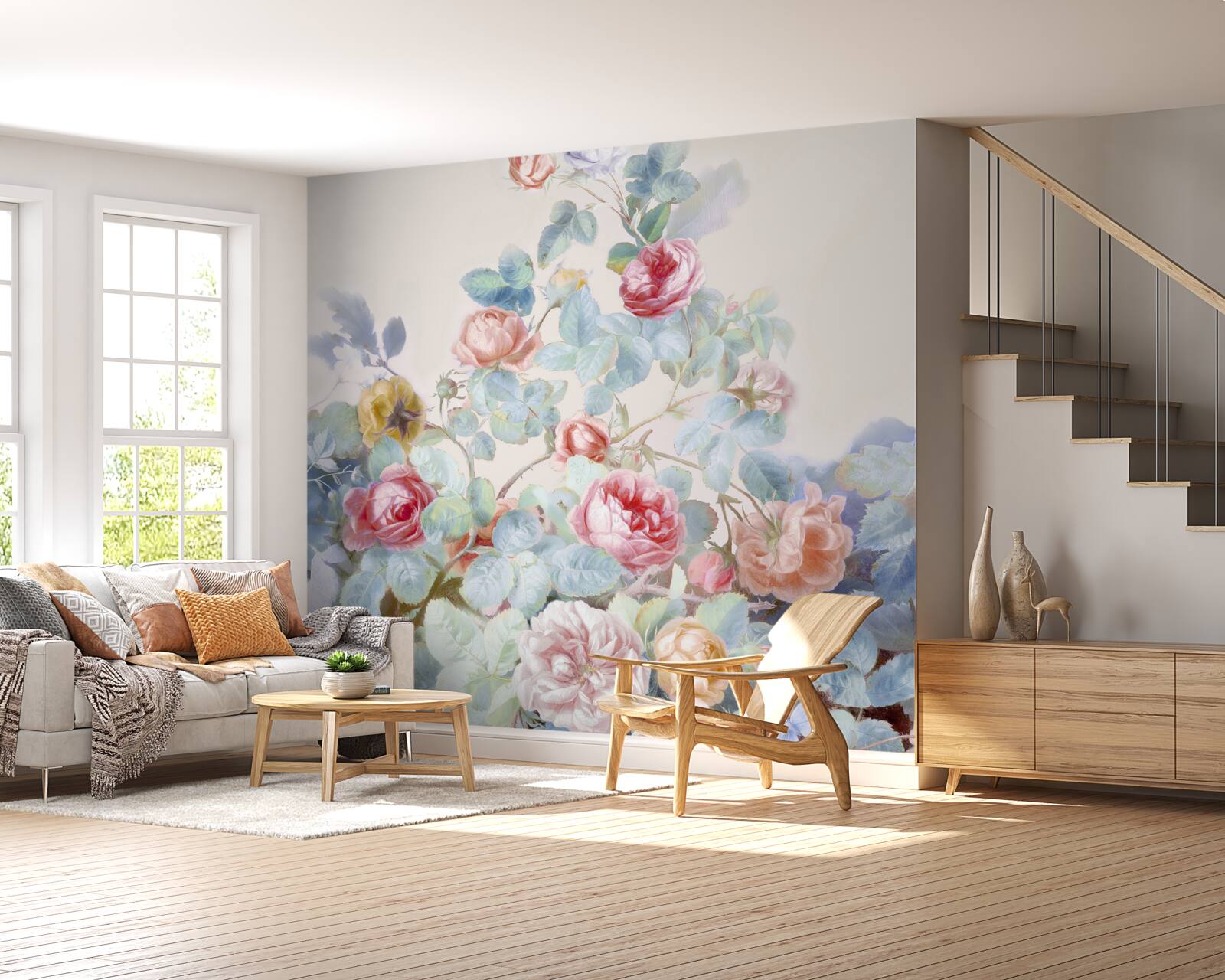 Fototapeta pąki róż malowane akwarelą