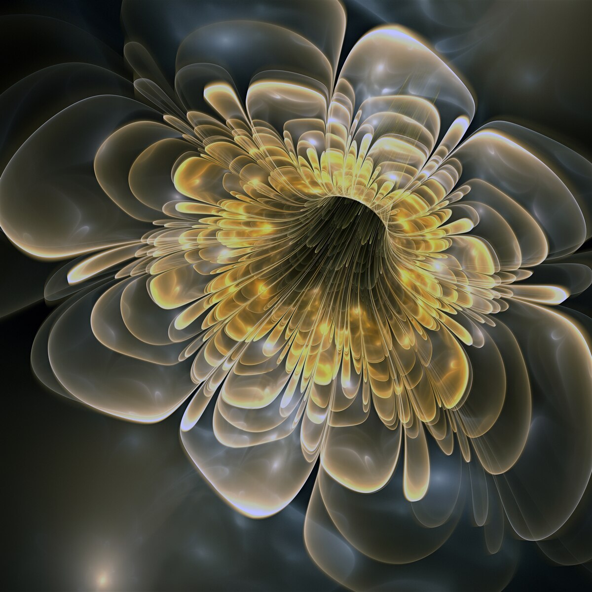 Fototapeta Żółty kwiat o abstrakcyjnym kształcie