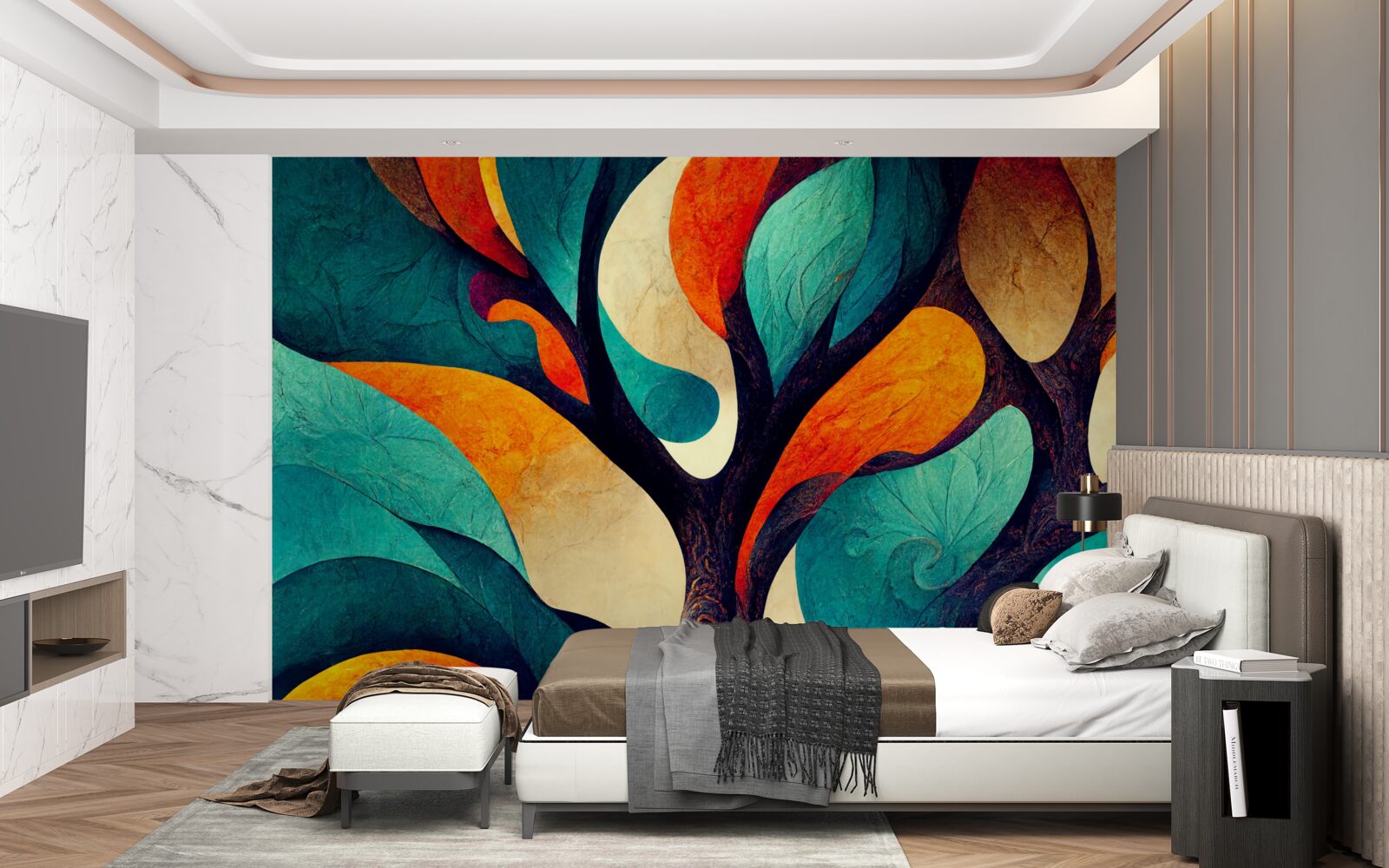 Fototapeta abstrakcja jesiennego drzewa na polu