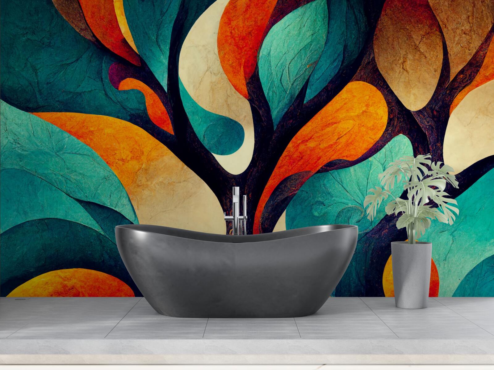 Fototapeta abstrakcja jesiennego drzewa na polu