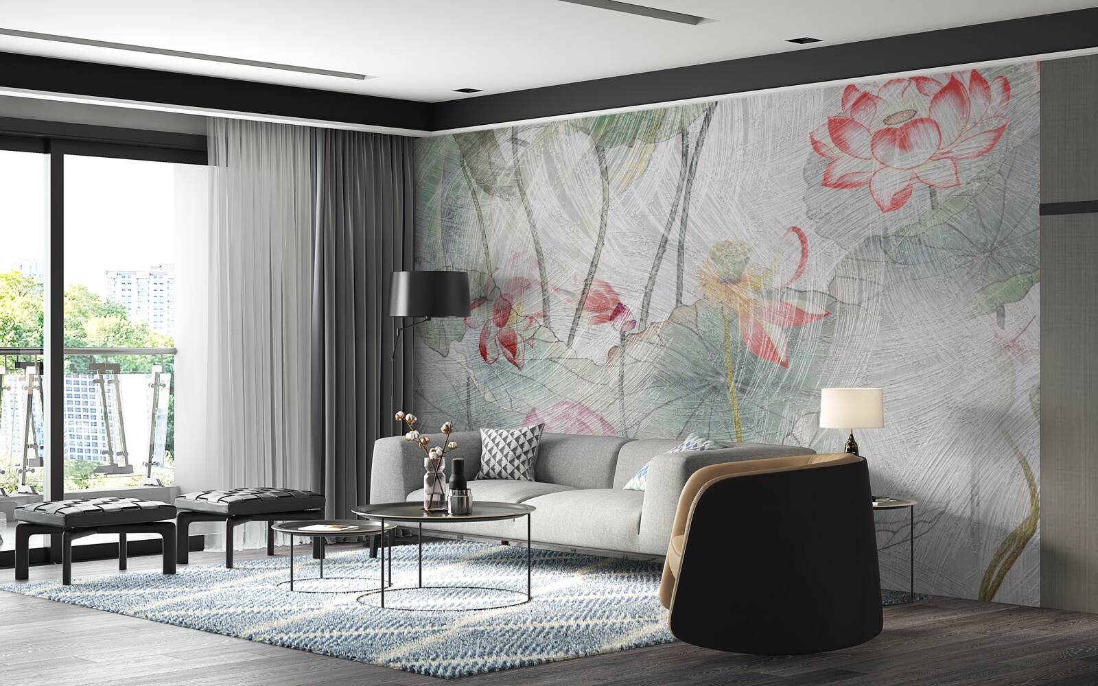 Fototapeta kwiaty maku malowane akwarelą