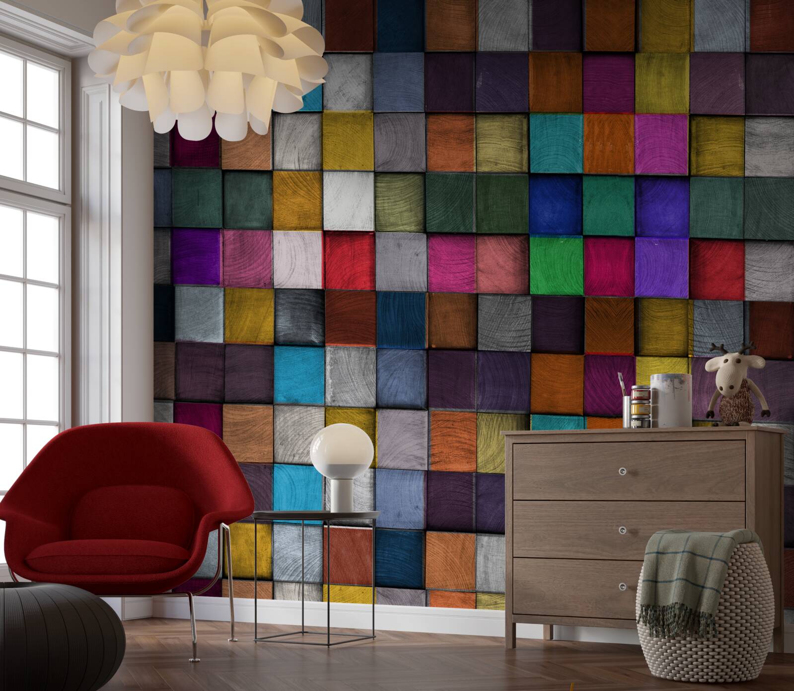 Fototapeta nasycone wielokolorowe kwadraty