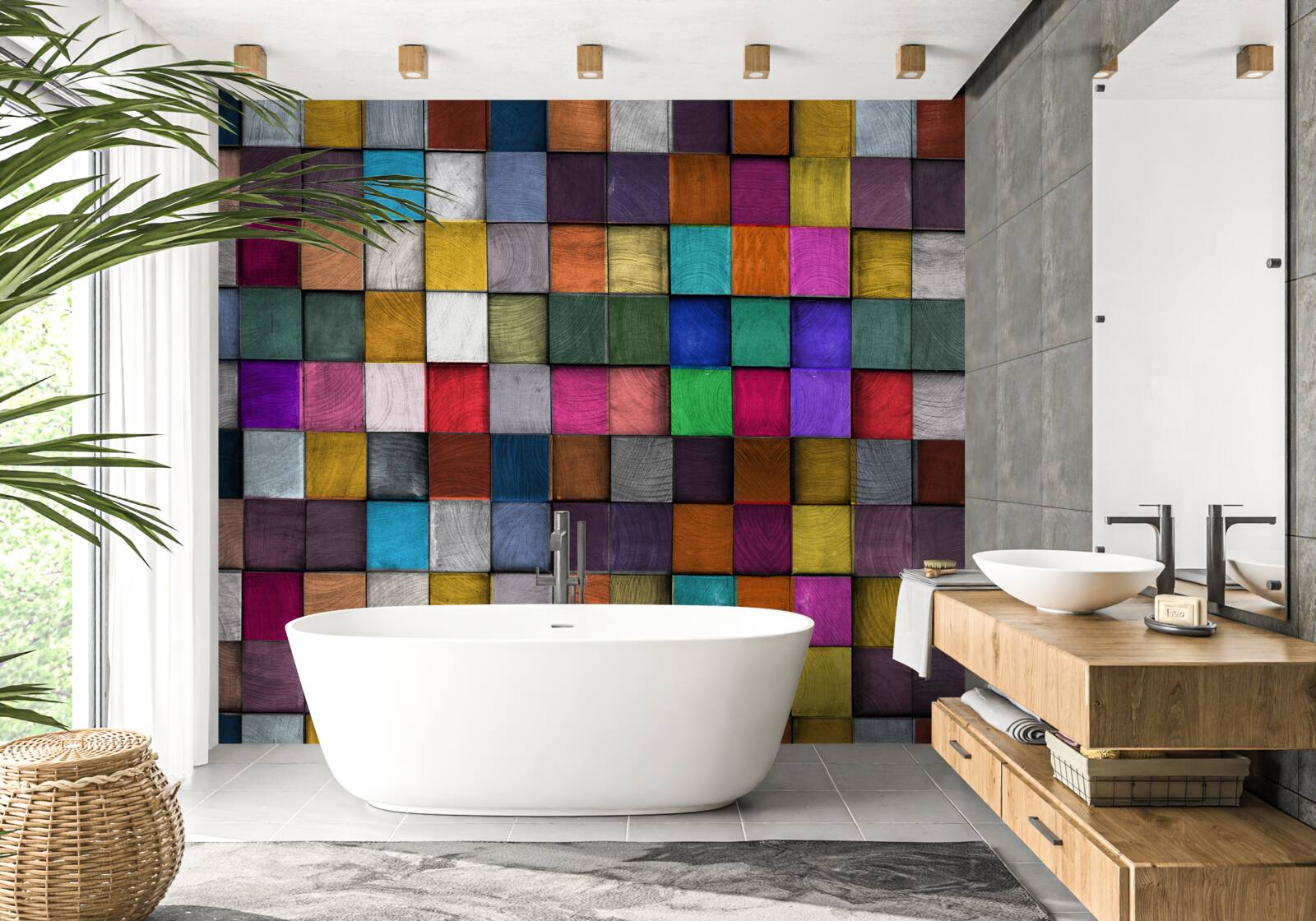 Fototapeta nasycone wielokolorowe kwadraty