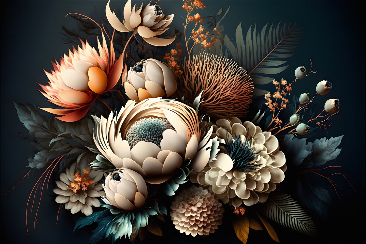 Fototapeta bukiet jesiennych kwiatów