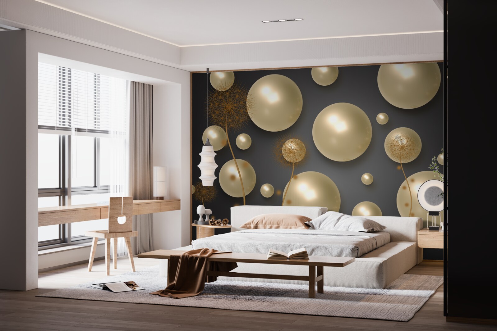 Fototapeta trójwymiarowa abstrakcja w postaci mleczy