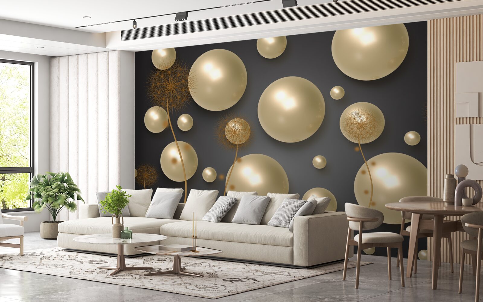 Fototapeta trójwymiarowa abstrakcja w postaci mleczy