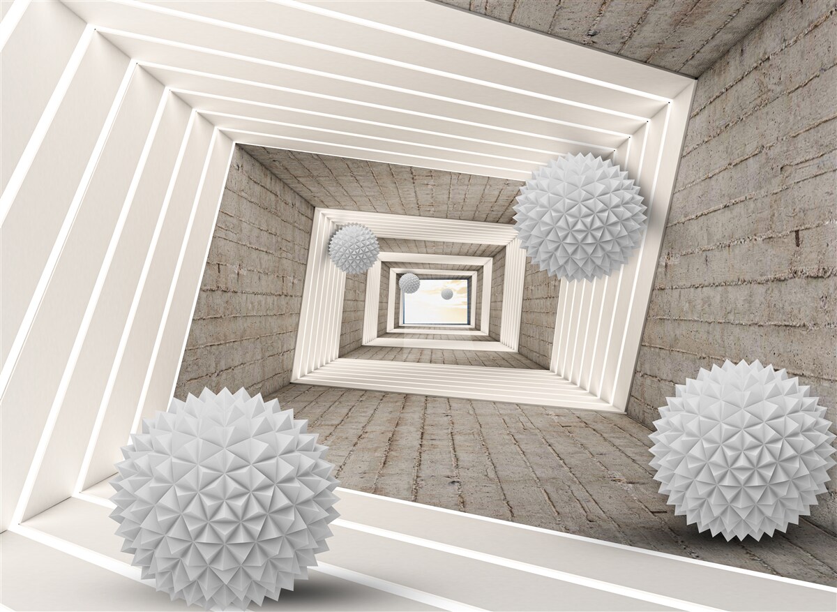 Fototapeta niekończący się tunel z piłkami