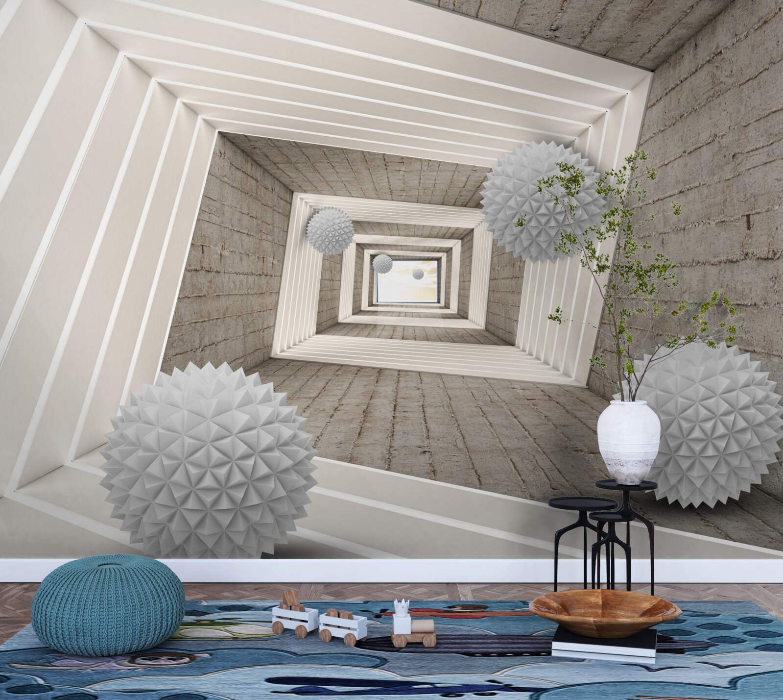 Fototapeta niekończący się tunel z piłkami