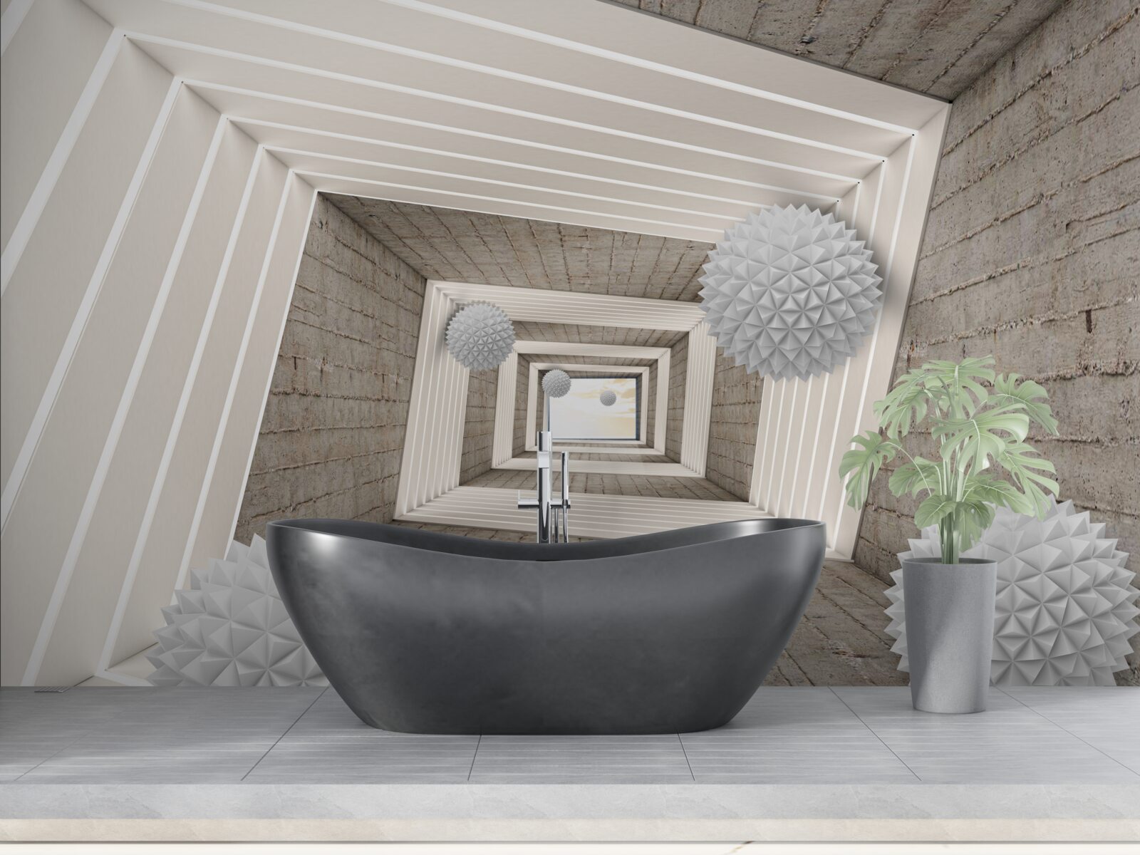 Fototapeta niekończący się tunel z piłkami