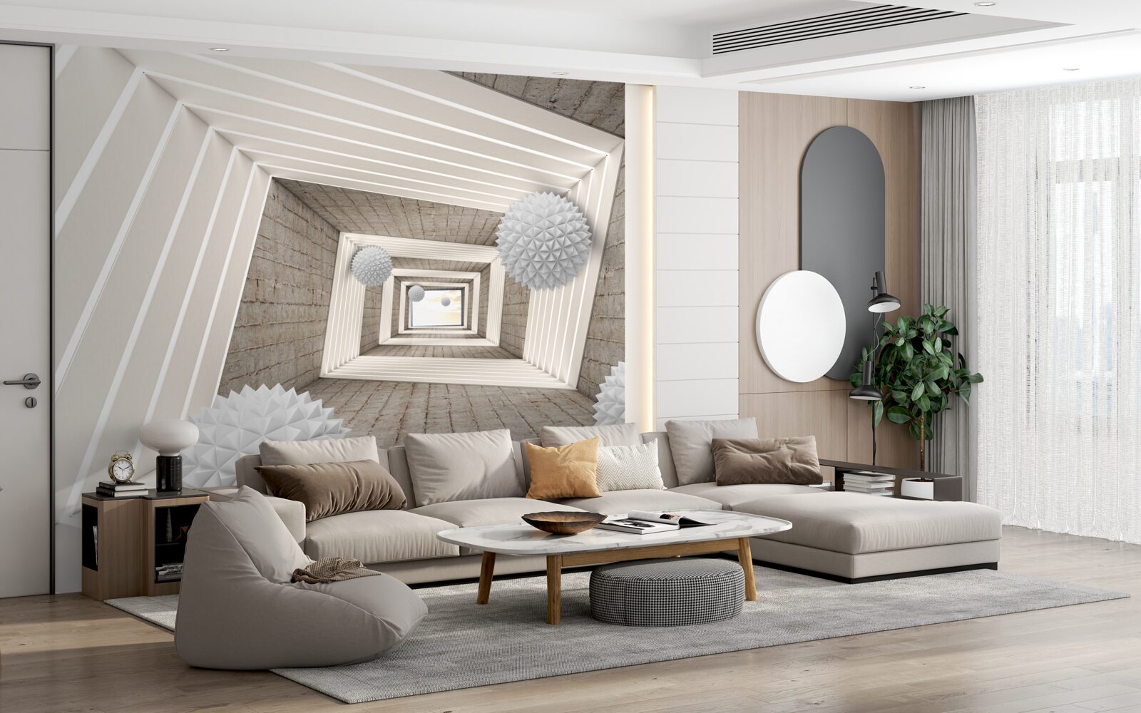 Fototapeta niekończący się tunel z piłkami