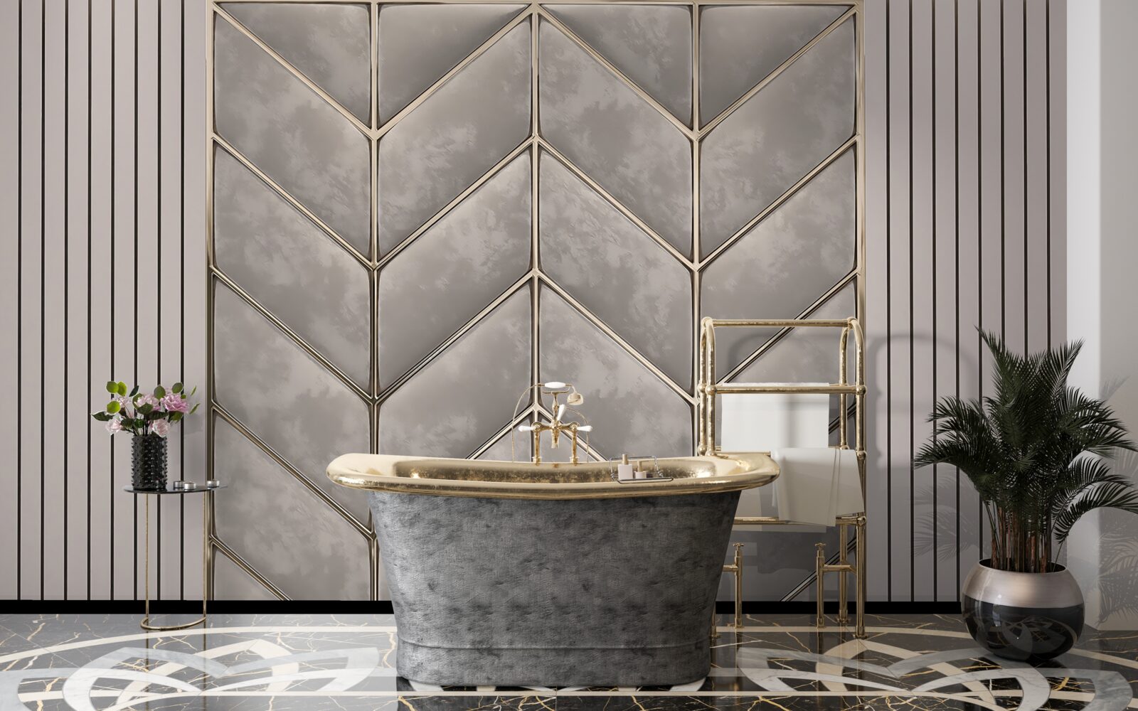 Fototapeta szaro-złota konsystencja