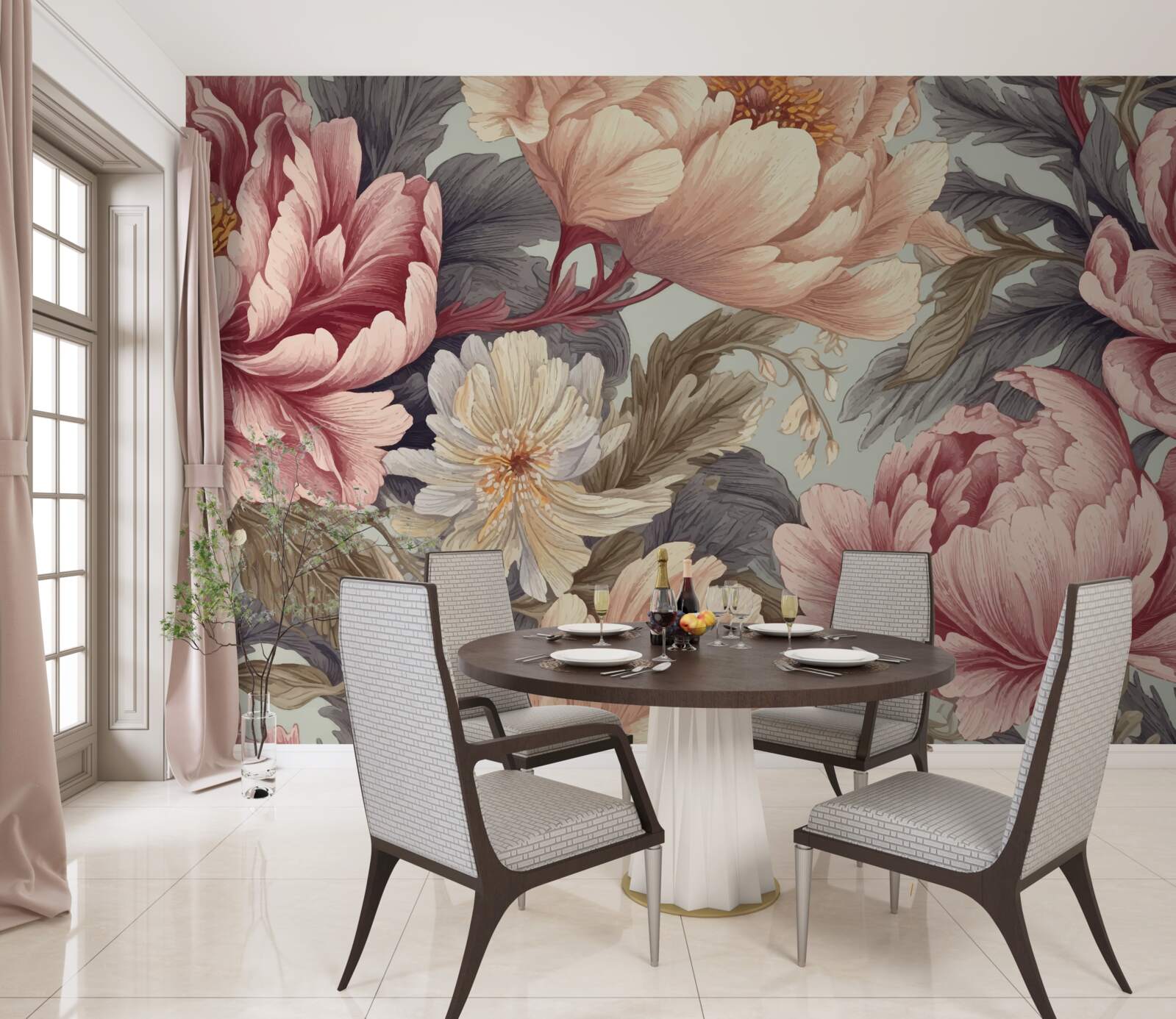 Fototapeta duże kwiaty w fazie pąków