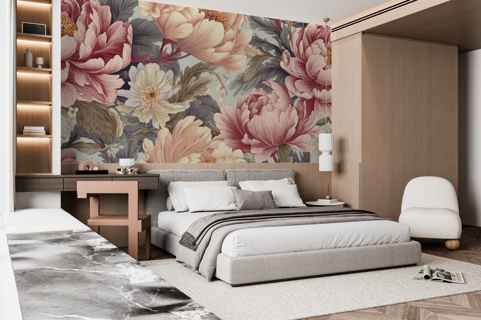 Fototapeta duże kwiaty w fazie pąków